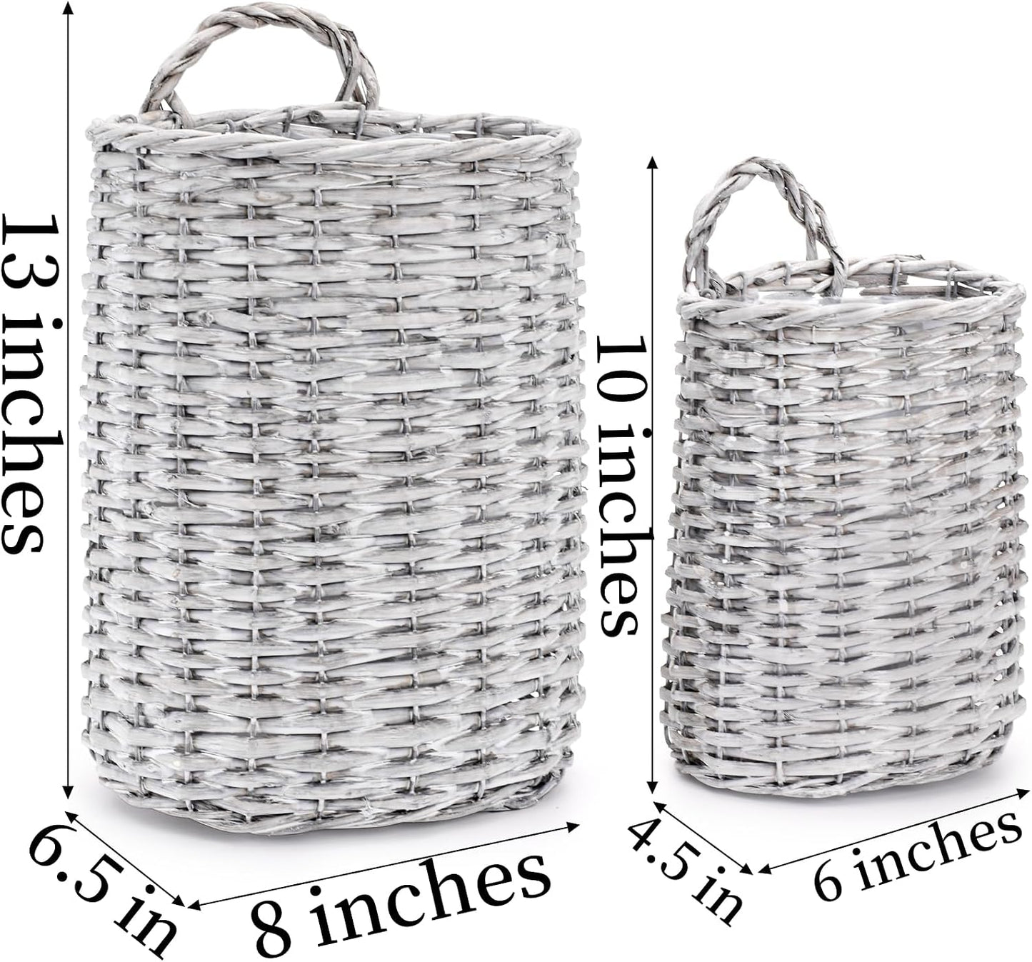Wall Hanging Wicker Basket / Set of 2
