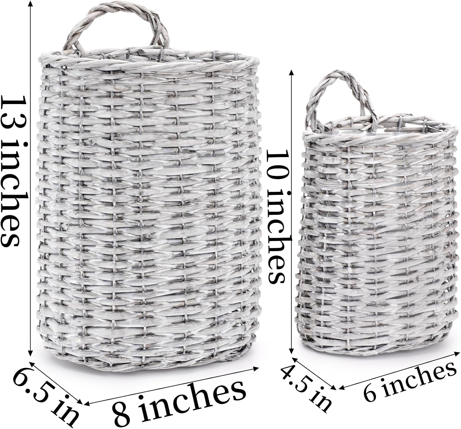 Wall Hanging Wicker Basket / Set of 2