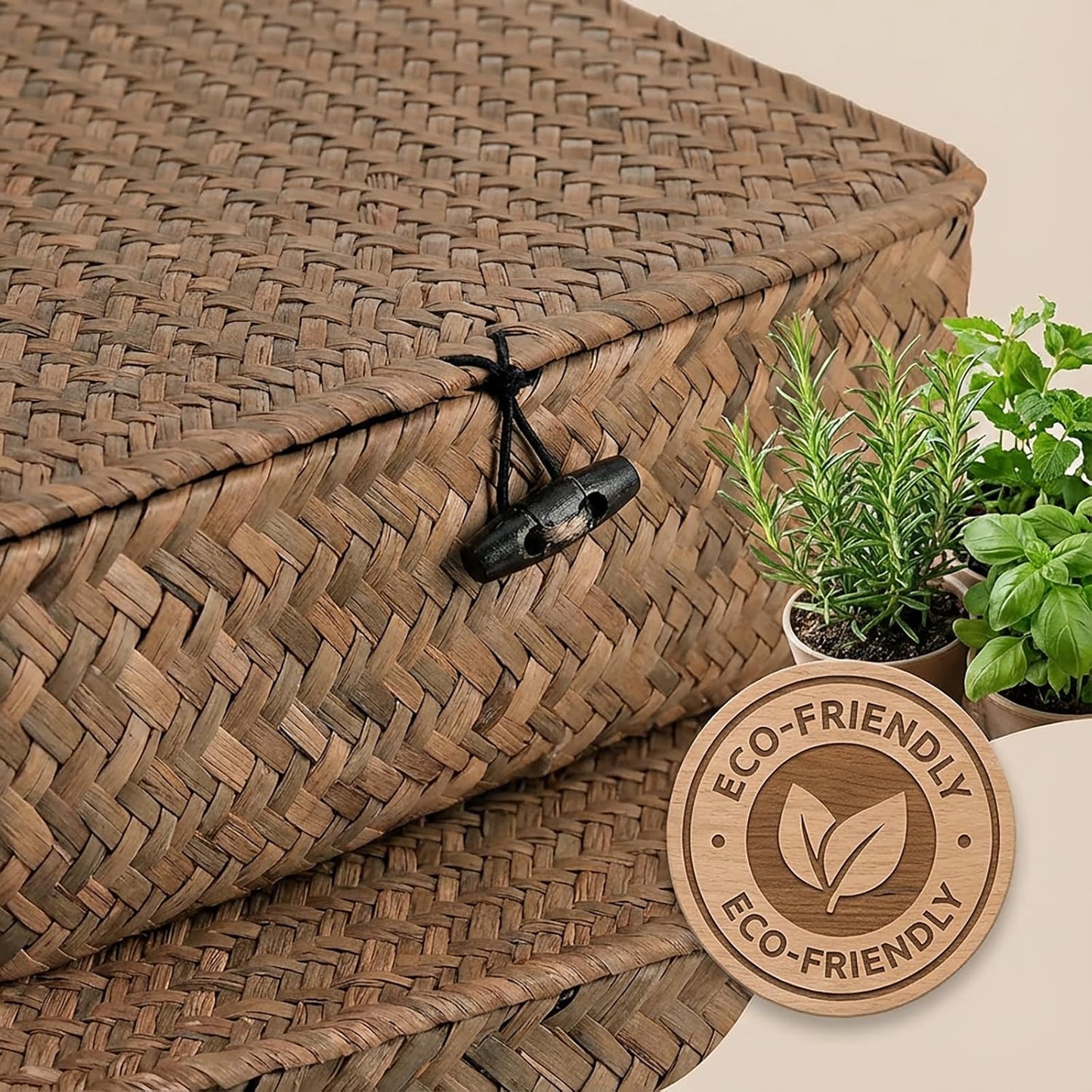 Handmade Seagrass Basket Set / Natural / Set of 2