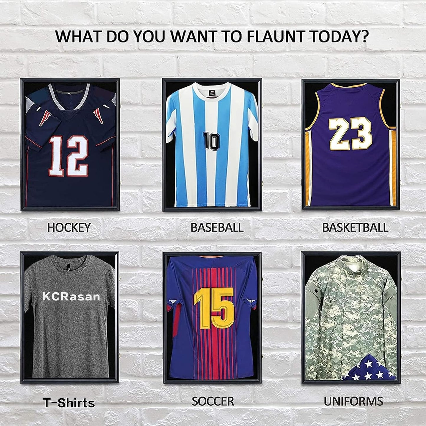 KCRasan Jersey Display Frame Case - Large Lockable Frames Shadow Box | UV Protection for Baseball Basketball Football