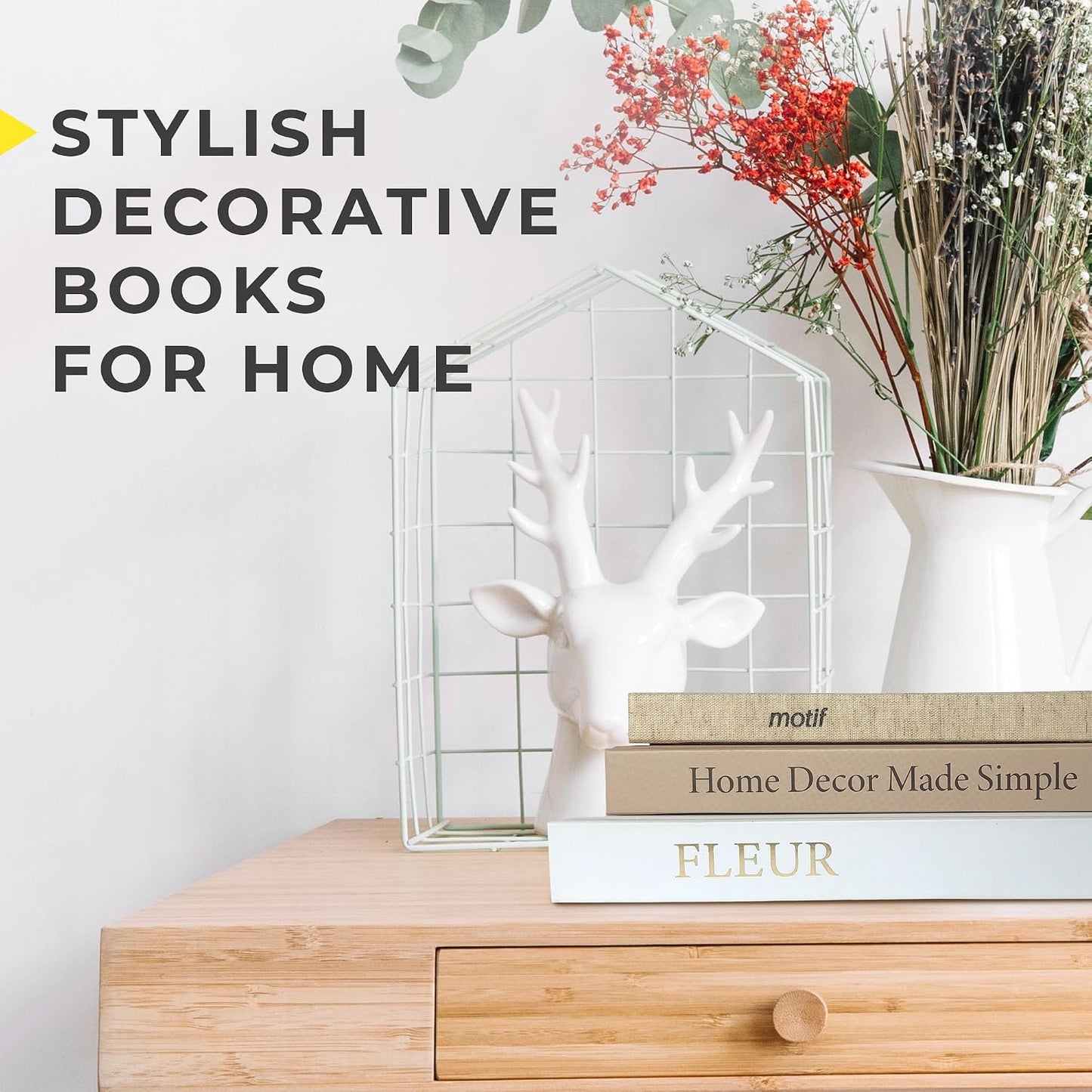 Set of Decorative Books for Coffee / Yellow
