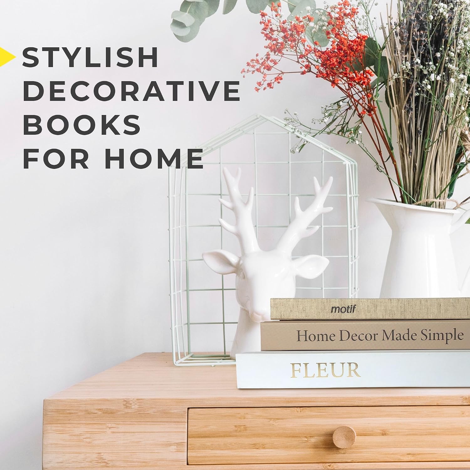 Set of Decorative Books for Coffee / Yellow