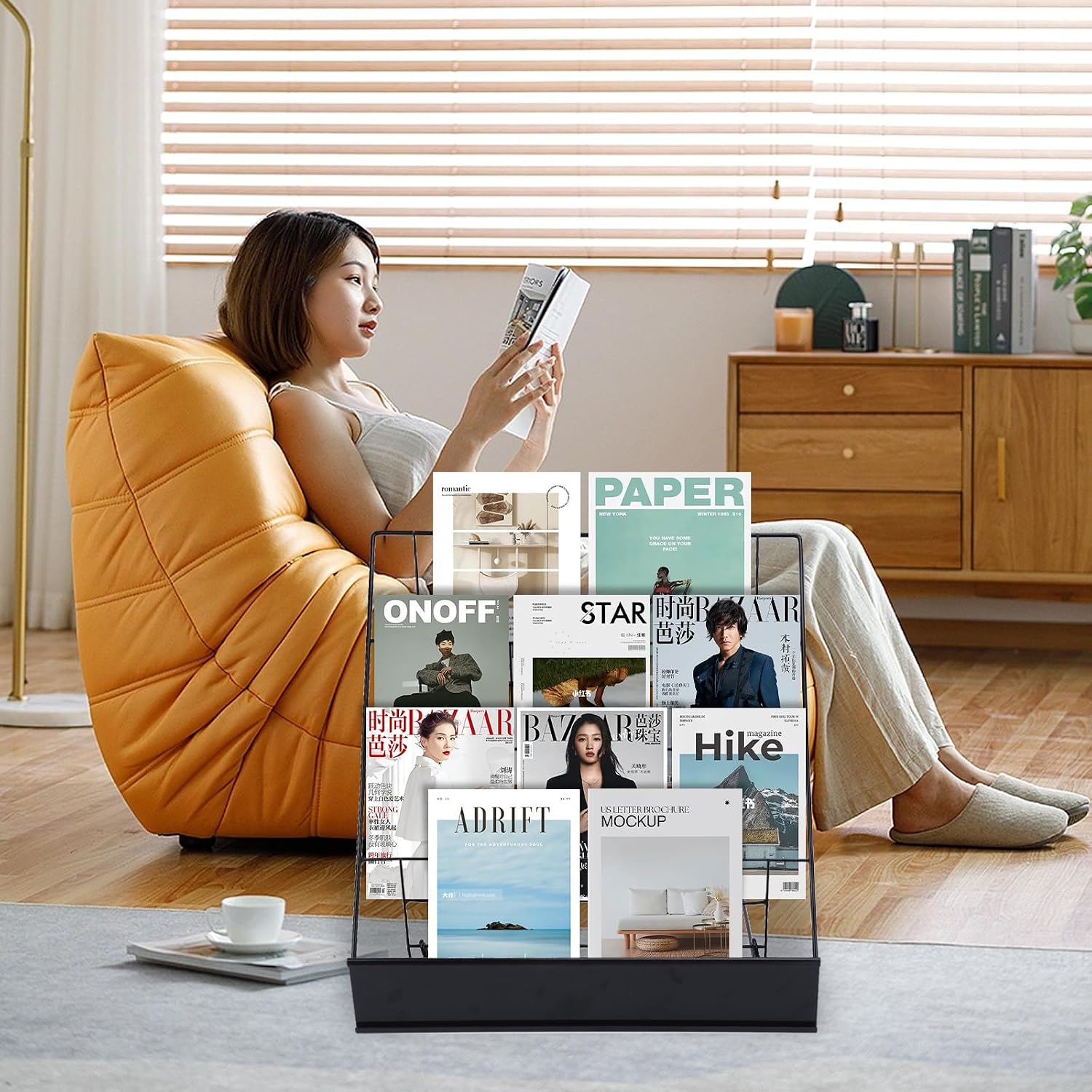 Book Signing Rack,Library Classroom Picture Literature Brochure 4 Tiered | Tabletop Magazine Display Racks,Comic Book