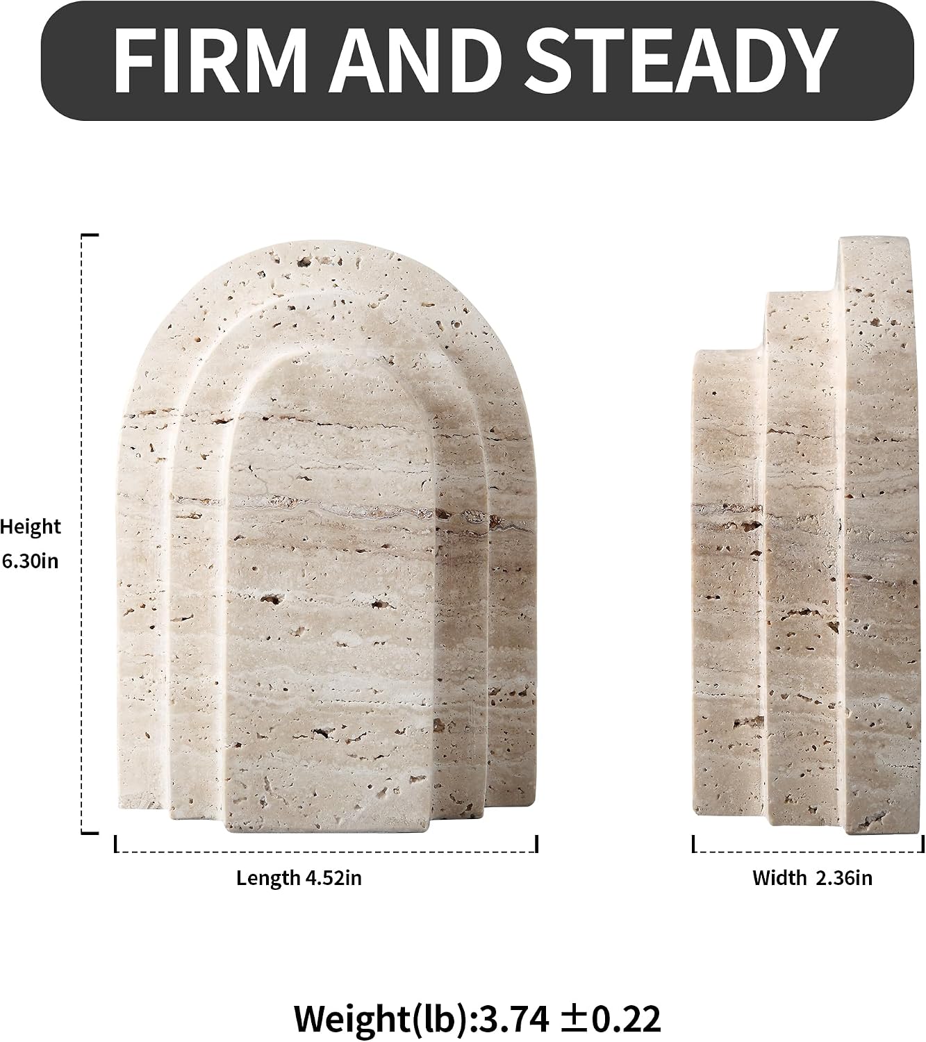 Travertine Book Ends / Natural
