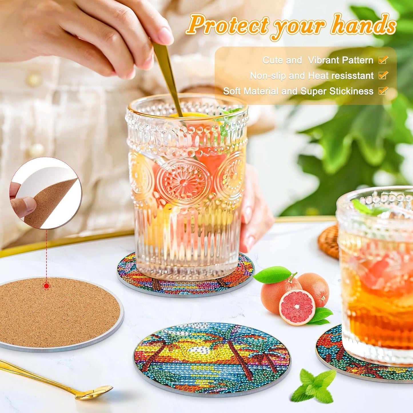 Holder / Diamond Art Coasters / Landscape / Set of 8