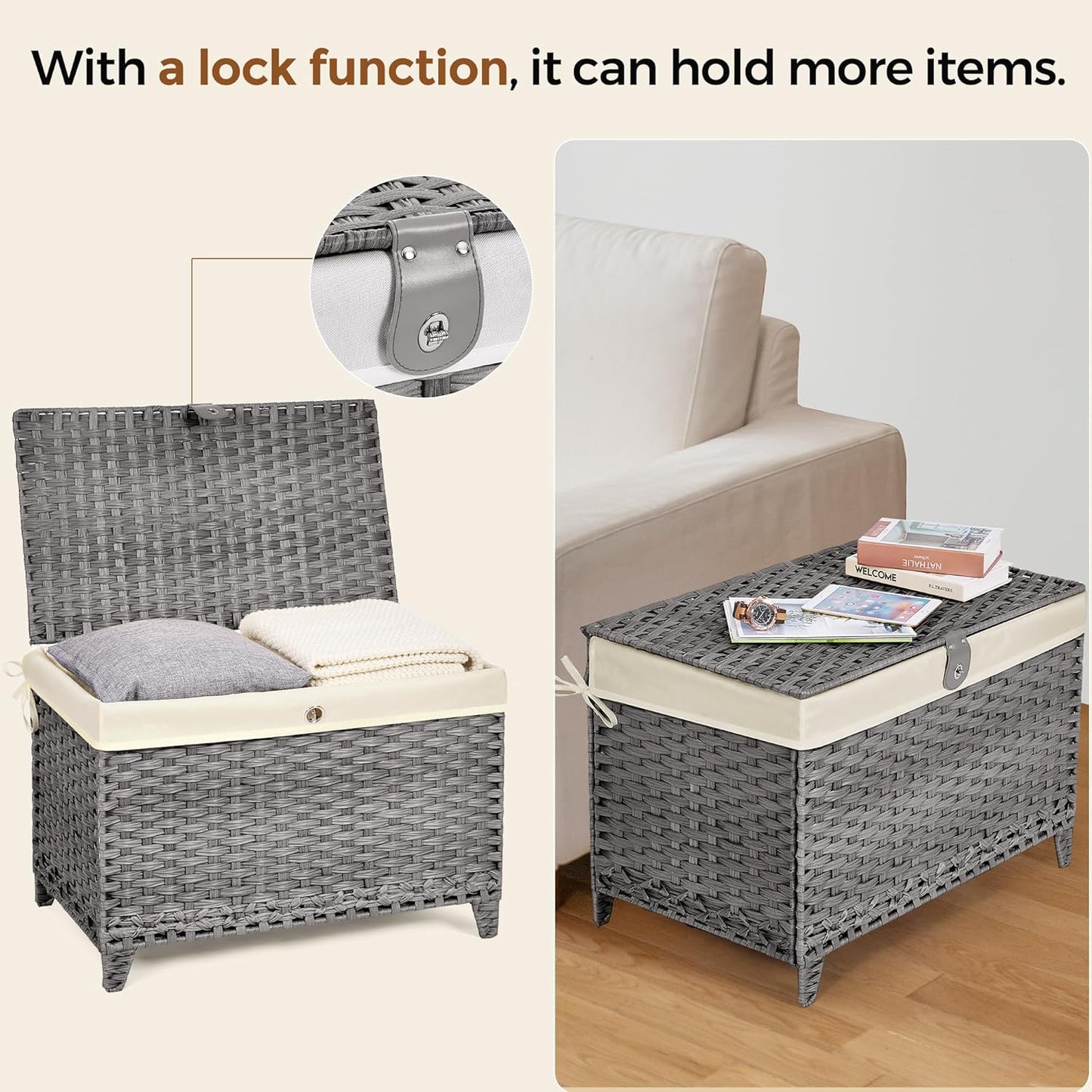 Rattan Shelf Basket / 160L / Grey