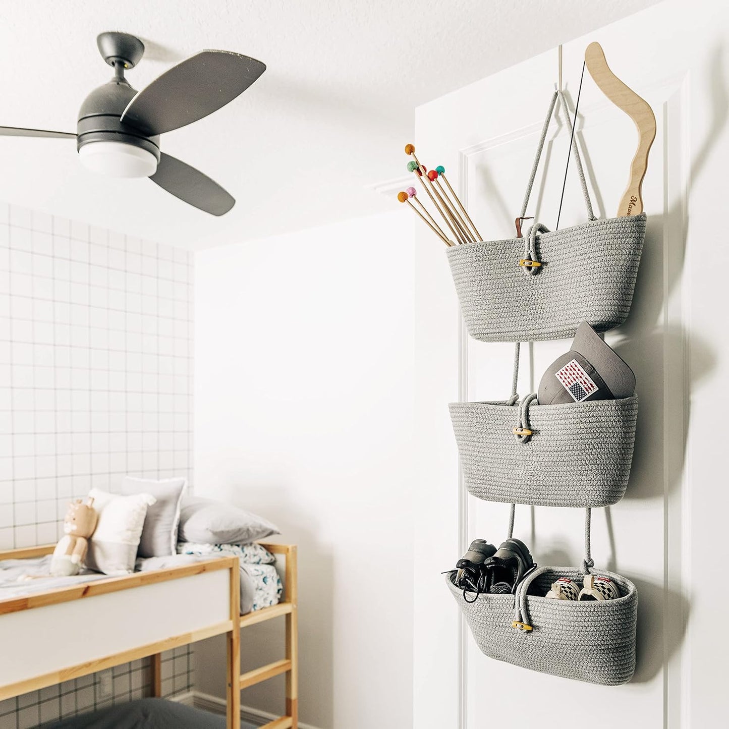 Wall Hanging Storage Basket / Grey