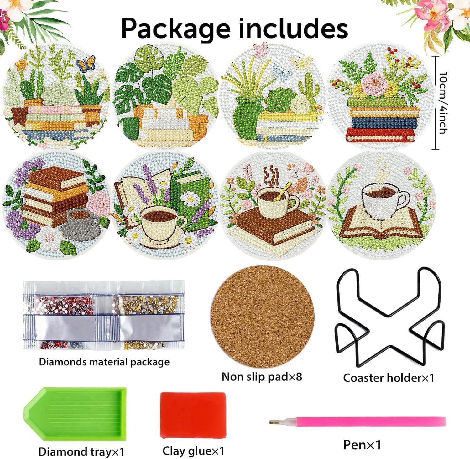 Holder Cork Pads / Plant / Set of 8
