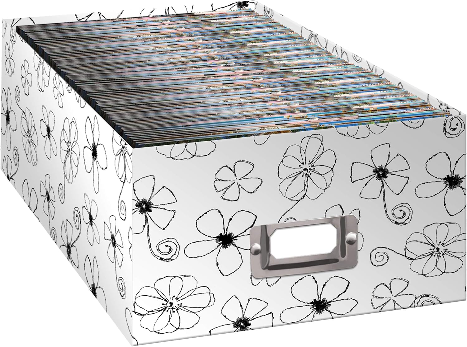 B-1BW Photo Storage Box / Floral Design