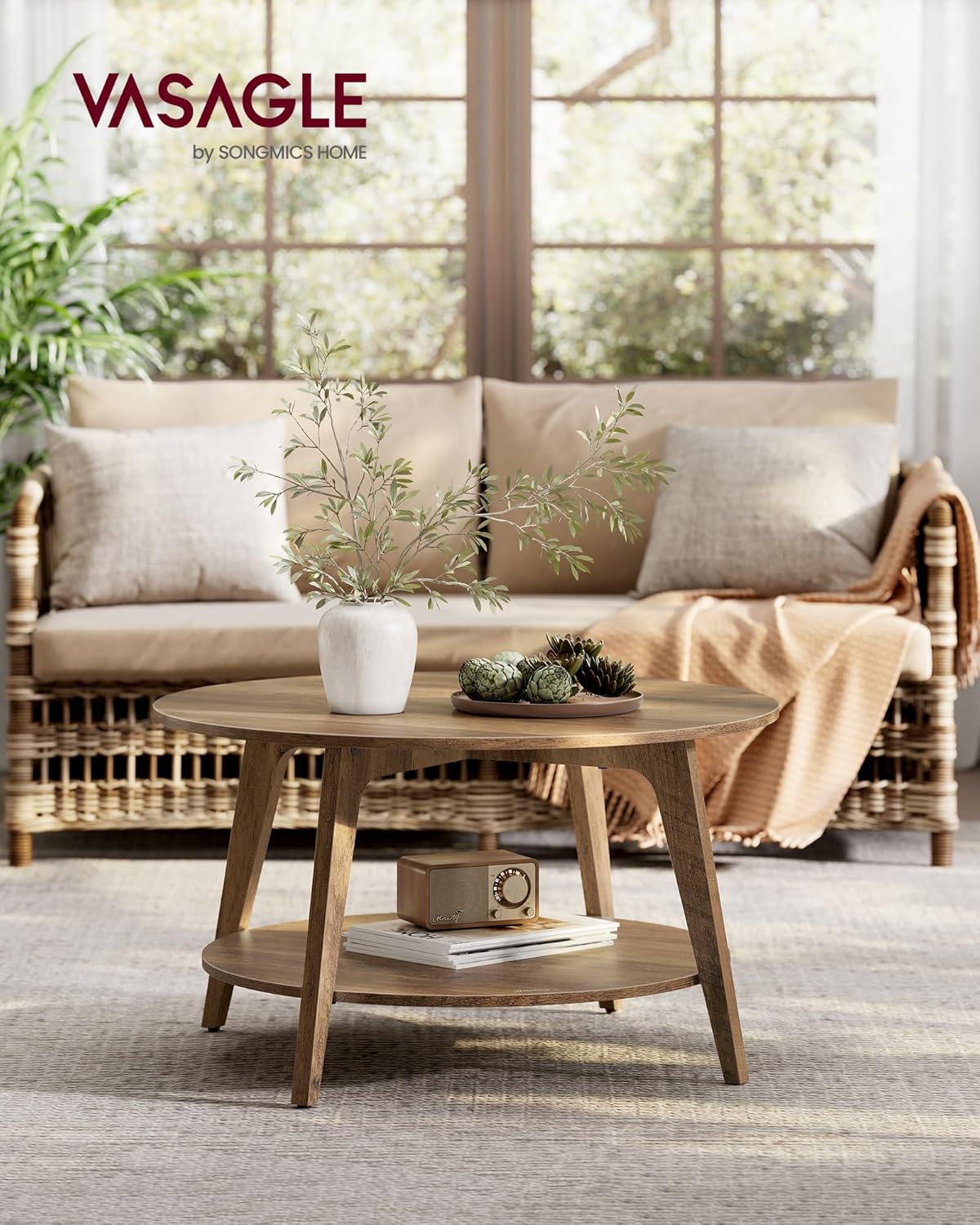 Round Coffee Table / Honey Brown