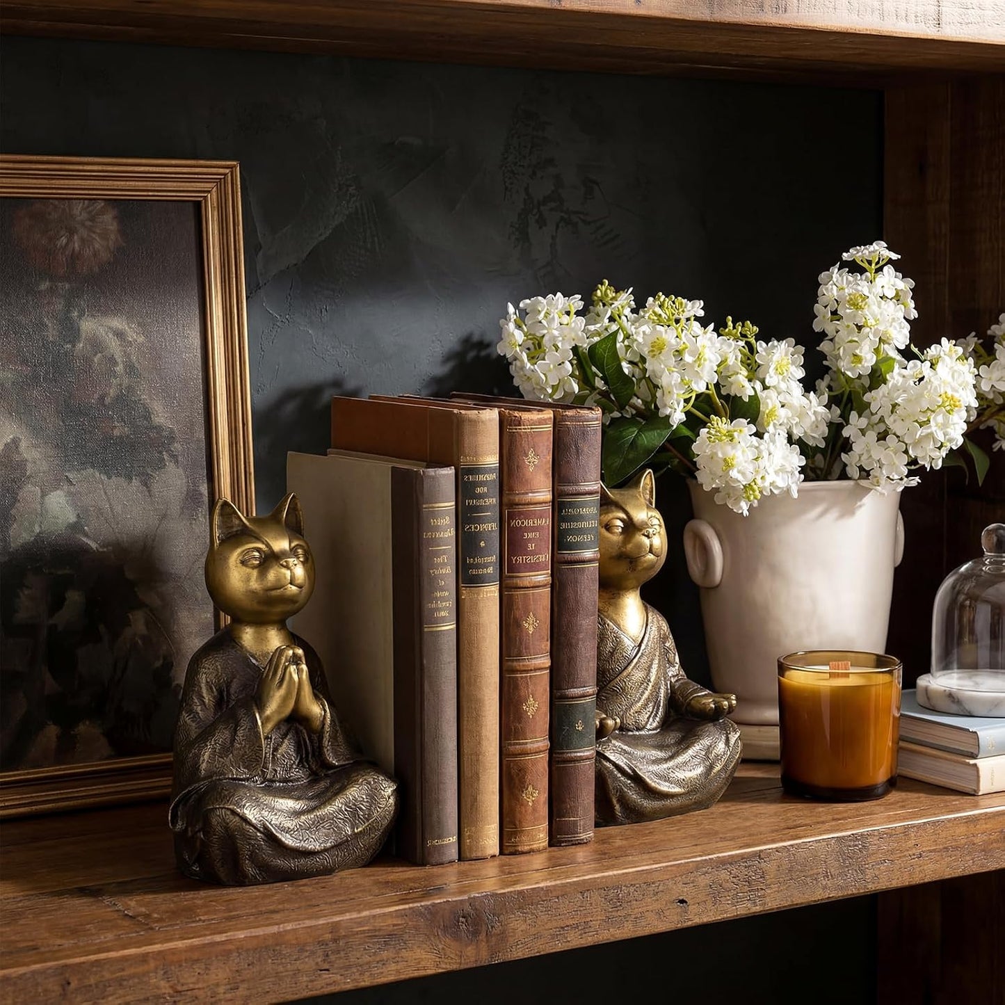 Heavy Resin Book Ends / Gold