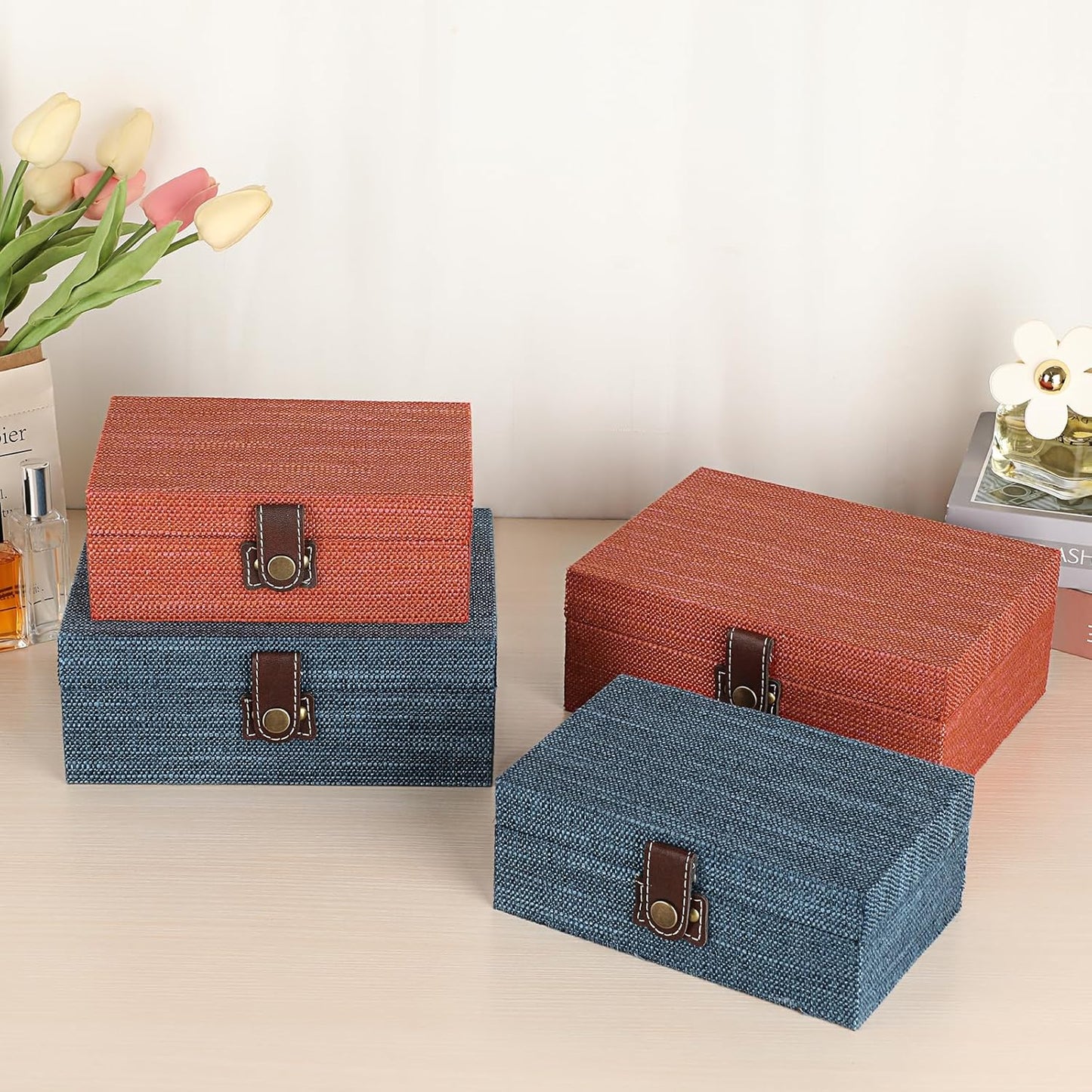 Wooden Decorative Trinket Jewelry Box / Medium / Blue