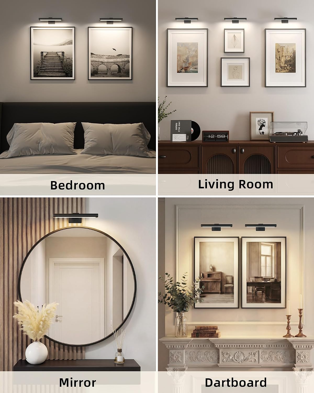 EZVALO Picture Light for Wall, Rechargeable 2400mAh Lights Wireless with IR Remote, 3 Color & Dimmable Magnetic 7.87''