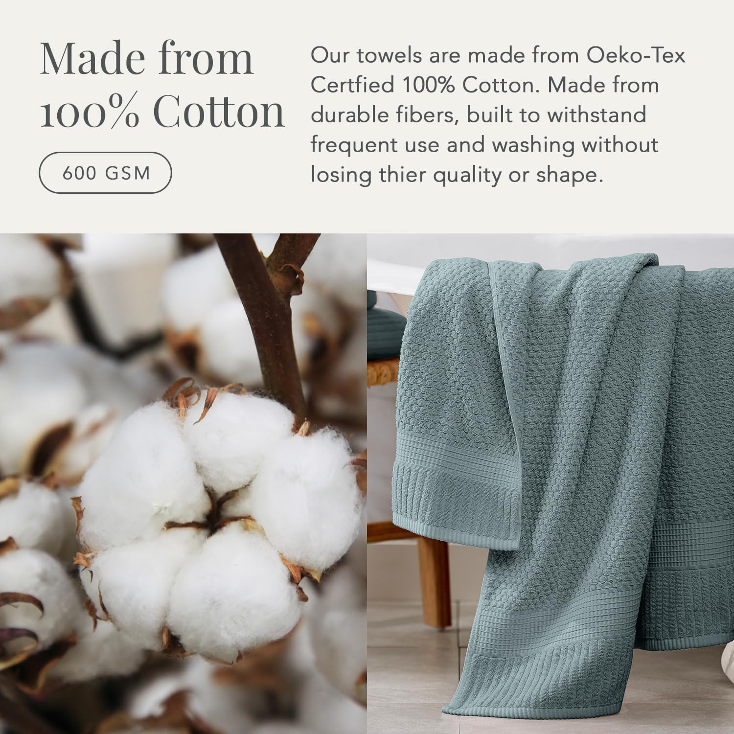 NY Loft 100% Cotton 2-Pack Oversized Bath Towel Set | Stormy | Quick-Dry | Two Oversized 35" x 70" Bath Towels / Bath