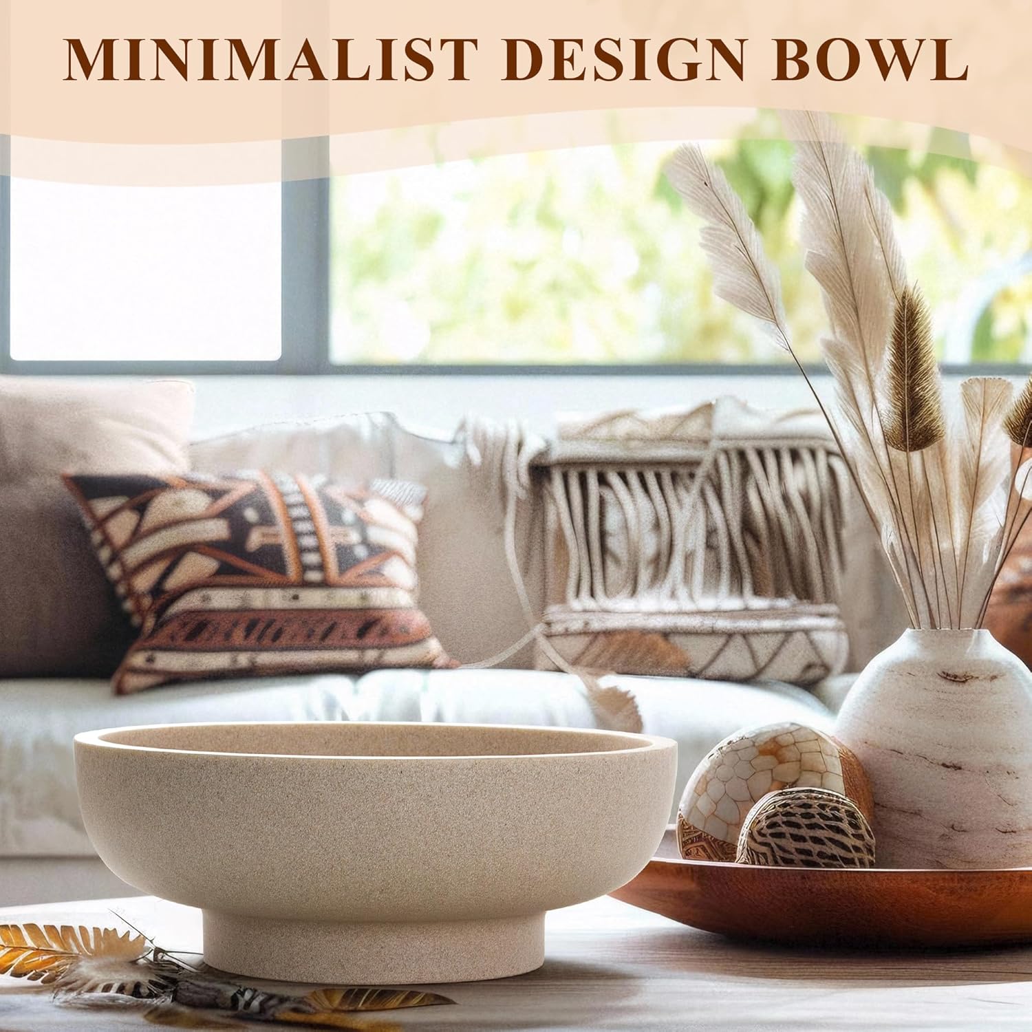 Modern Resin Fruit Bowl / Beige