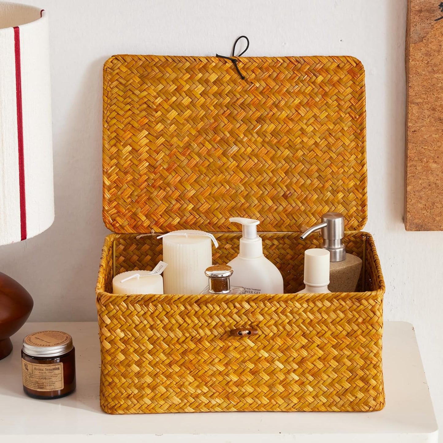 Handwoven Baskets for Storage / Rectangle / Set of 3