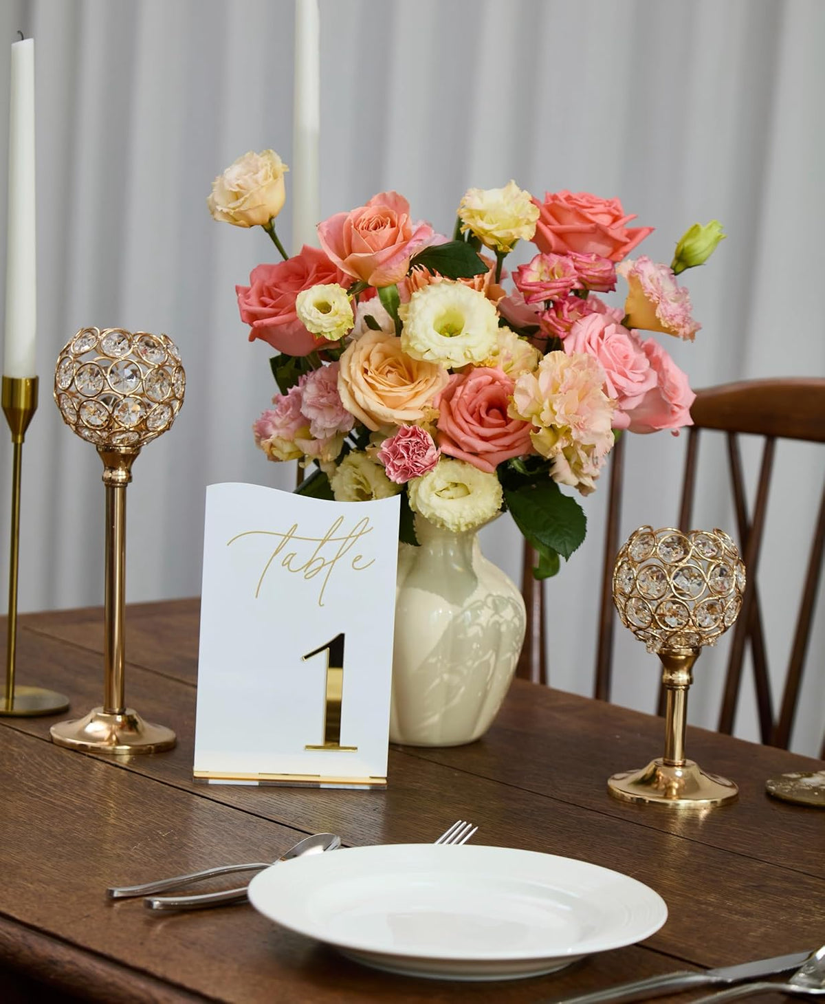 Modern White Acrylic Wedding Table Numbers 21-40 Set with 3D Raised Effect, Self-Standing Modern Table Signs for