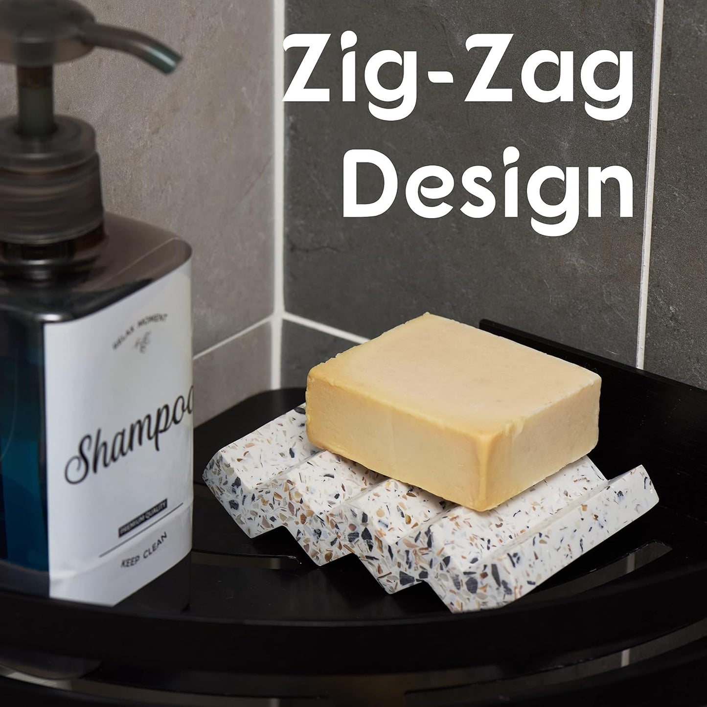 Concrete Soap Saver for Bar Soap Holder for Shower / White