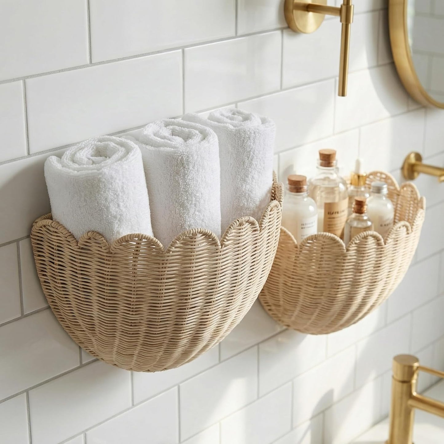woven wall baskets / 16 x 10 x 7 / Set of 2