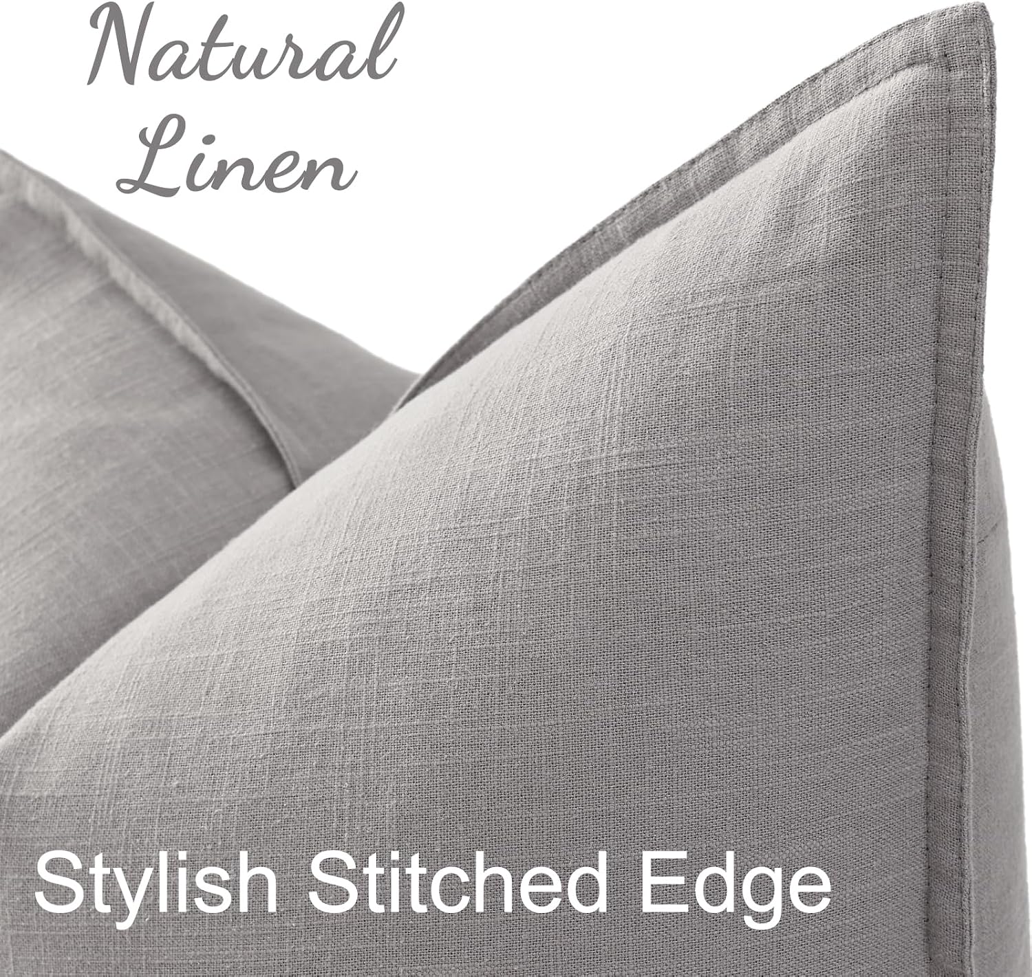 Fall Decorative Linen Euro Sham Throw Pillow Covers Pillow Covers / Light Grey / 26 x 26 / Set of 2