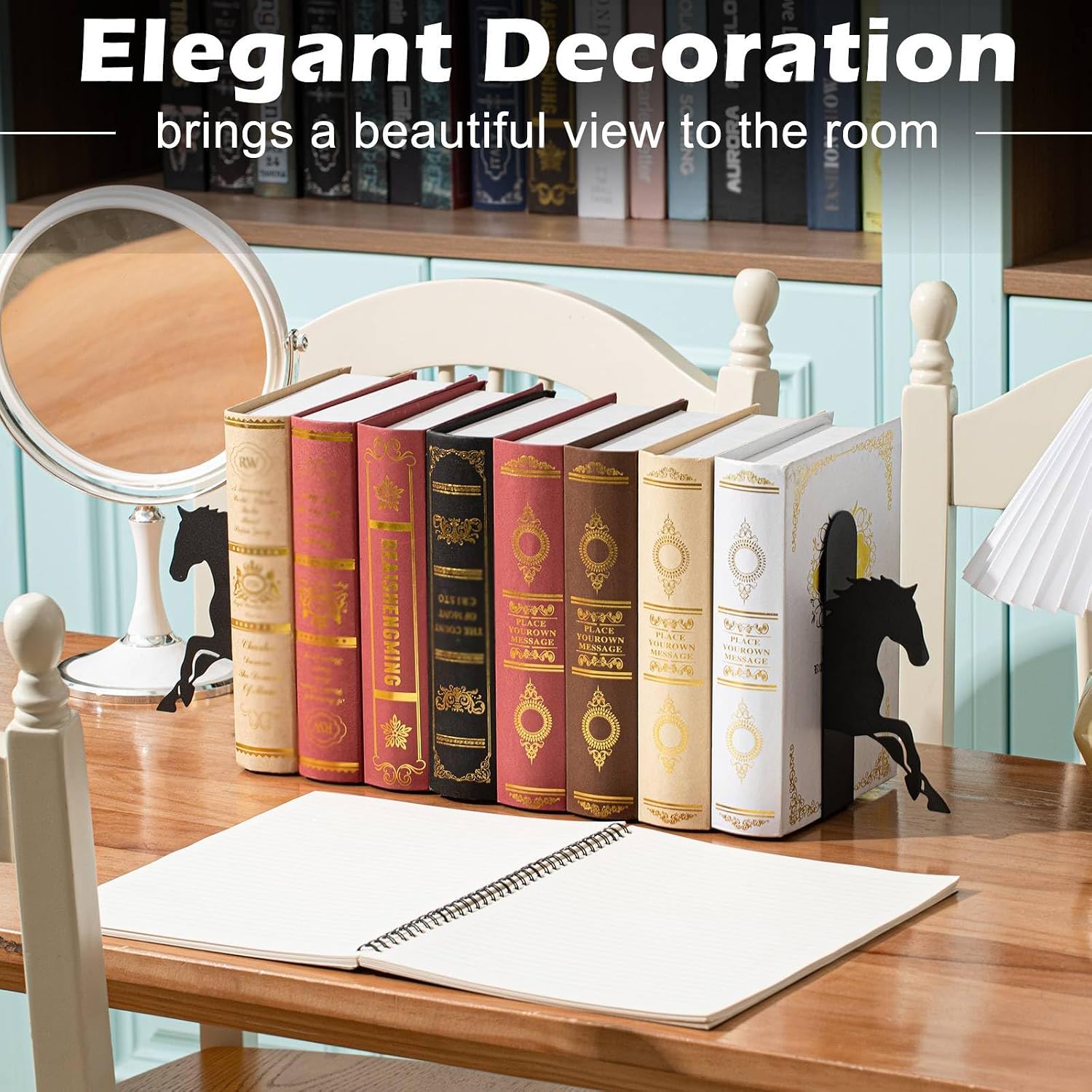 Horse Metal Bookends / Black
