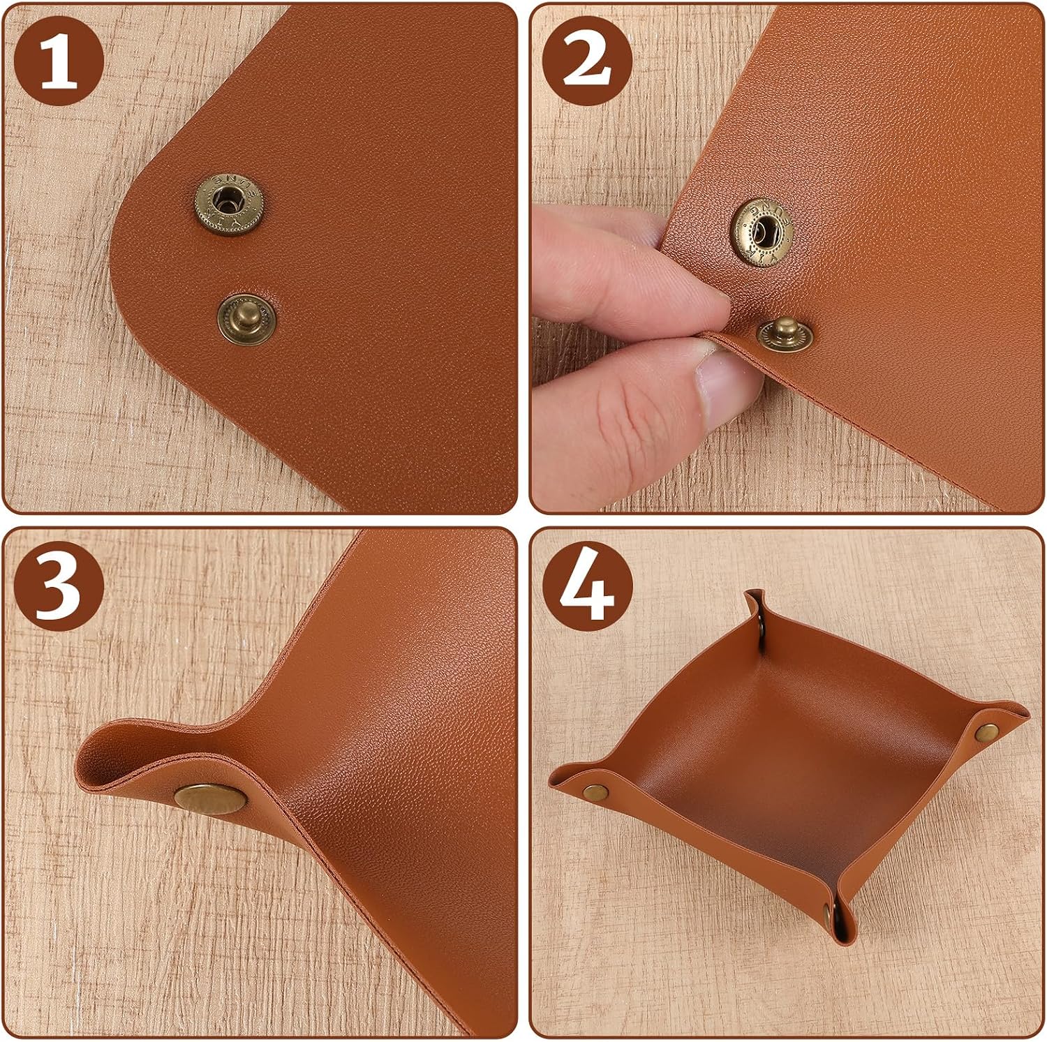 Leather Jewelry Tray for Keys and Wallet / Set of 12