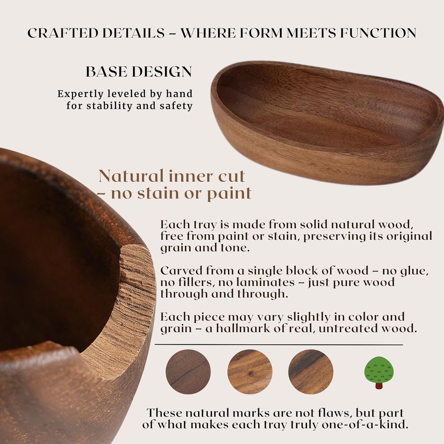 Wooden Bowl for Keys Walnut Wood Catchall Bowl for Entryway Table Rustic Decorative Bowl / Small