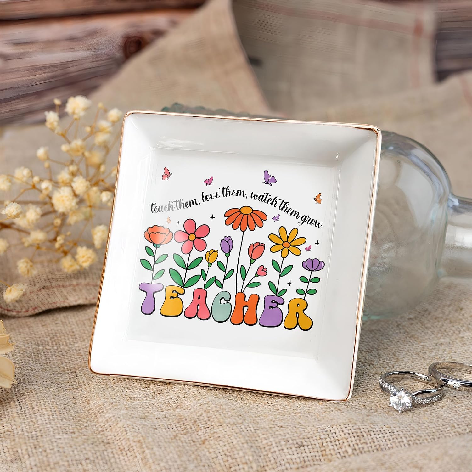 Floral 4" Jewelry Dish / Teacher