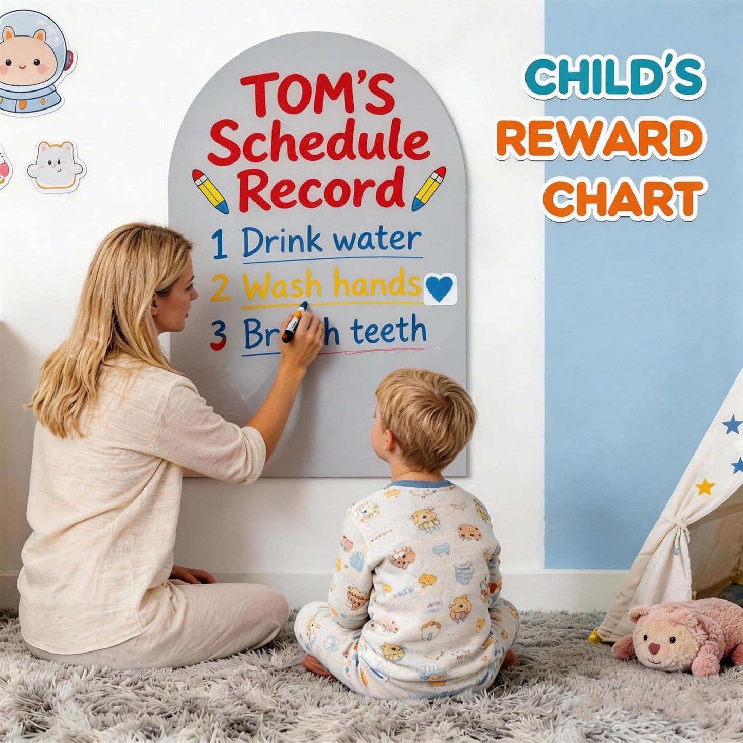 Magnetic Arch Wall Decal for Kids / Grey / 16"W x 24"H / 16 x 24