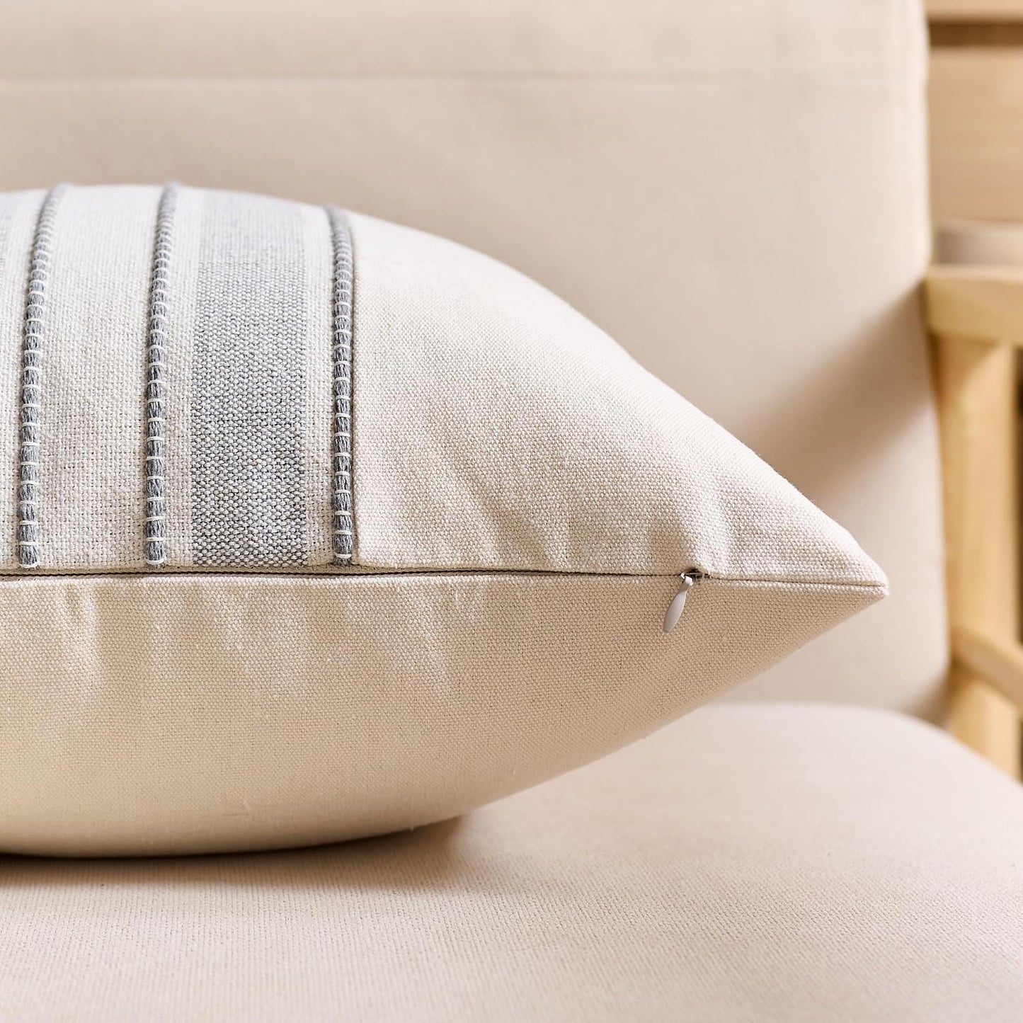 Boho Decorative Cushion Covers / 18 x 18 / Style 1- Grey / Set of 2