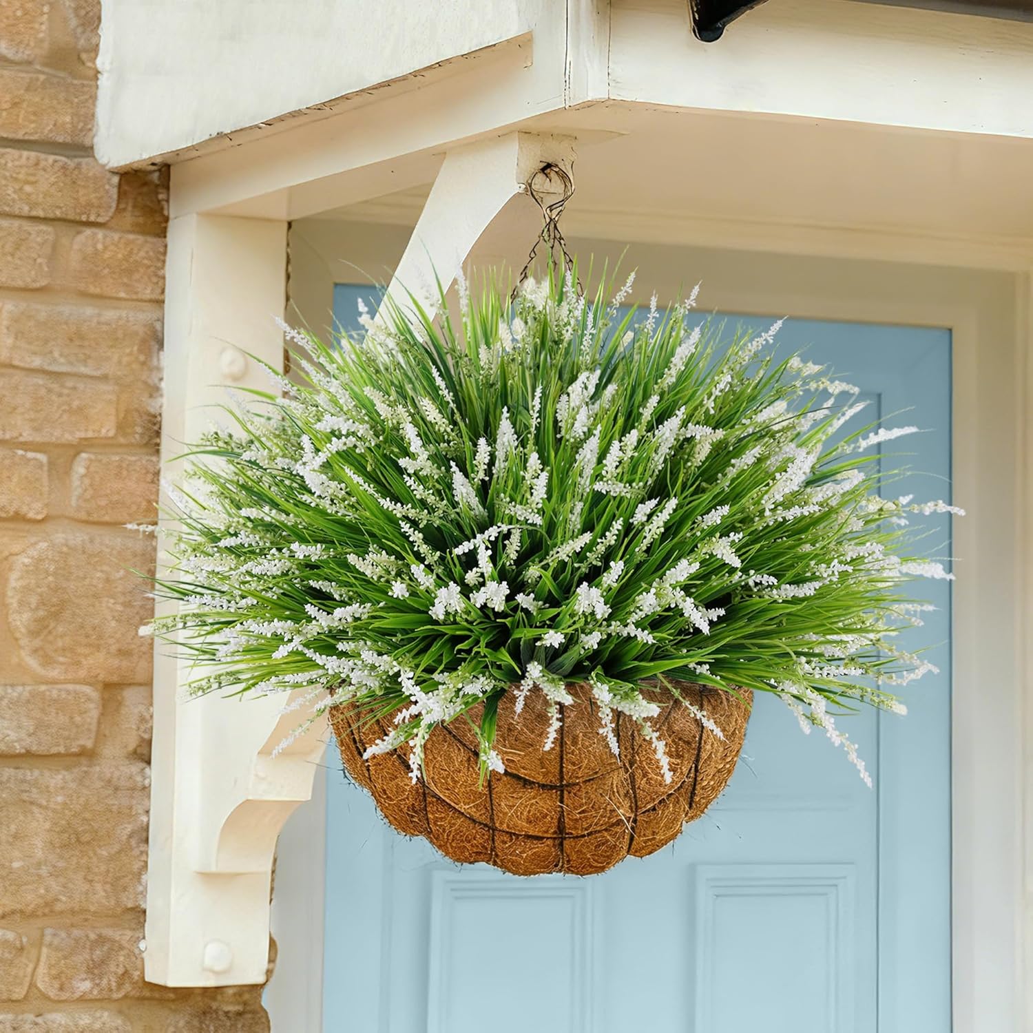 Artificial Plants Fake Flowers Monkey Grass / White / Set of 20