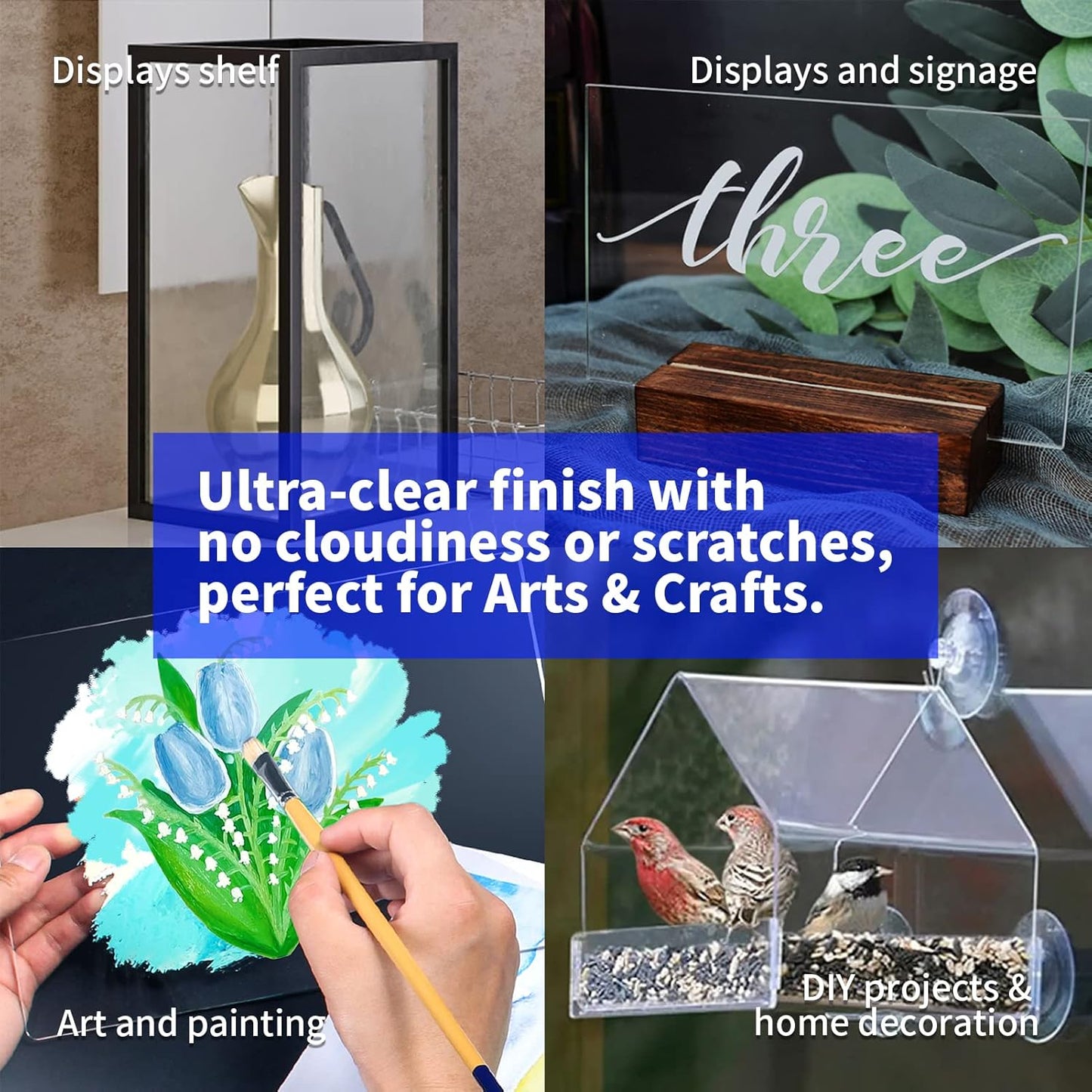 PET Sheets for Art Design / 24 x 36 / 3mm Thick / Clear / Set of 2