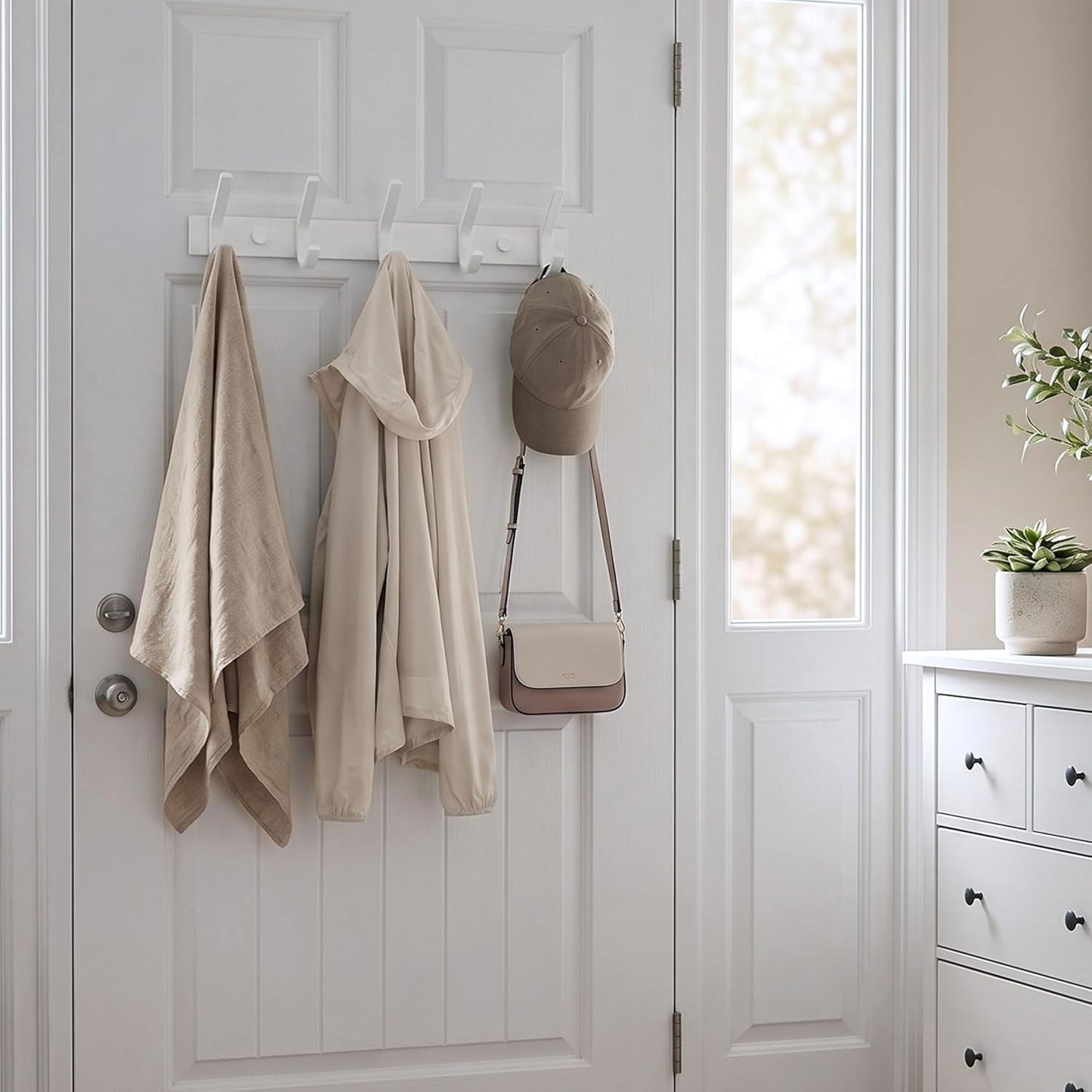 WEBI Coat Rack Wall Mounted,Coat Hooks Wall Mount,Wall Coat Hanger,5 Hooks for Hanging