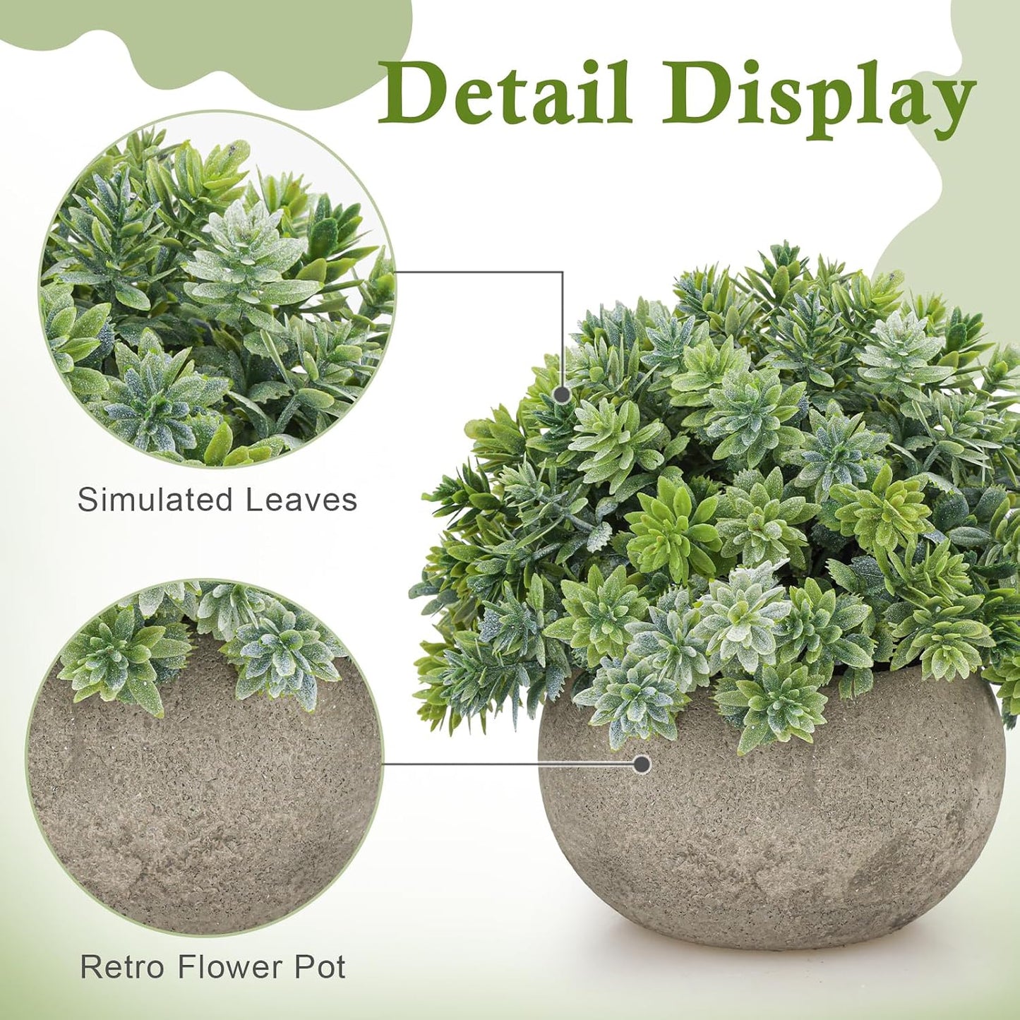 Mini Artificial Potted Plant Sage Boxwood Topiary Fake Plant Indoor / Green
