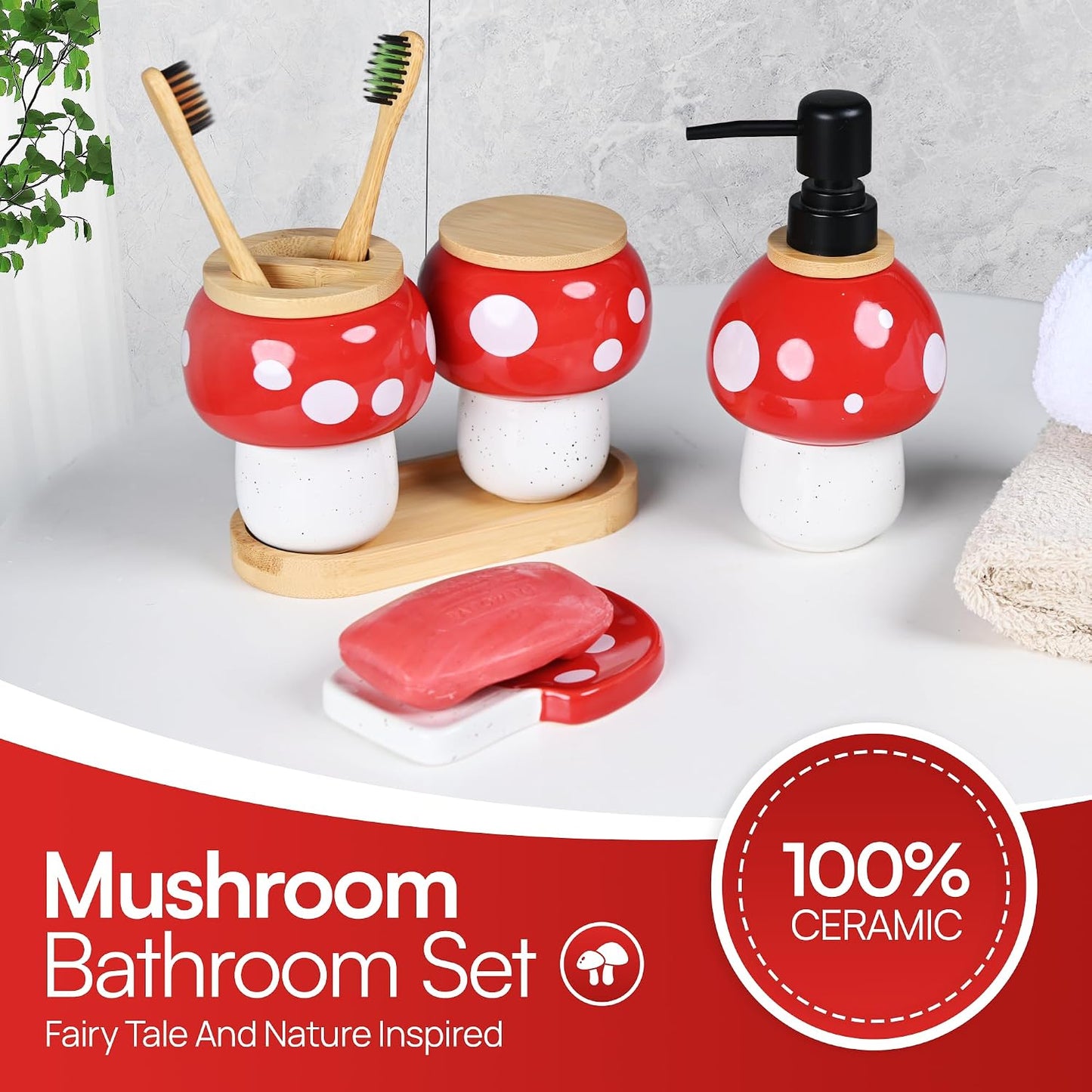 Toothbrush Holder / Ceramic Soap Dispenser