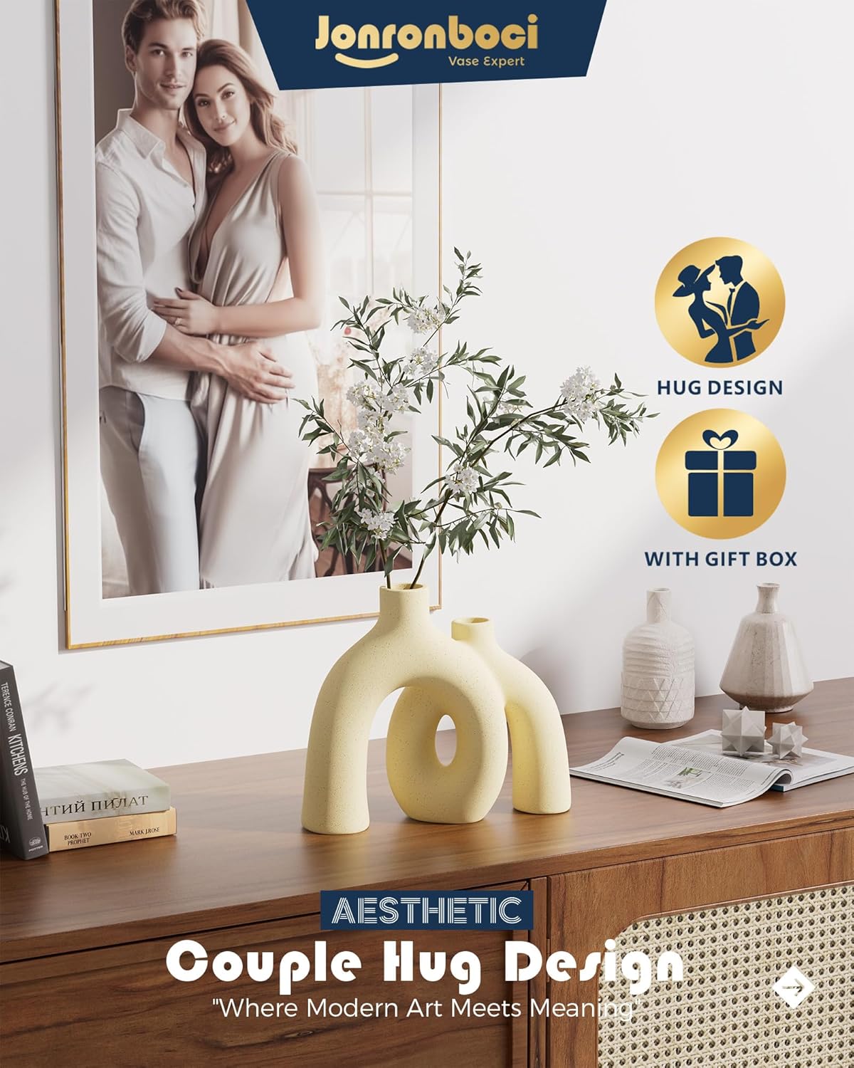 Modern Nordic Boho Style Vases Home Decor / Beige