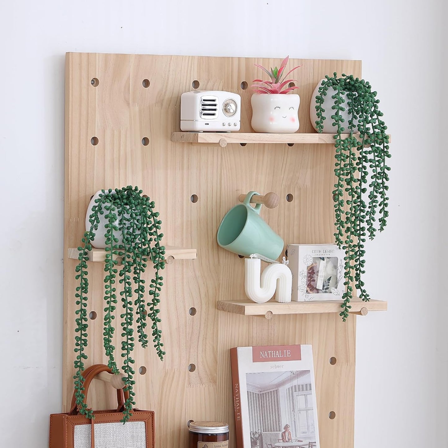 Faux String of Pearls Plants / Fake Succulents In White Pots / Set of 2