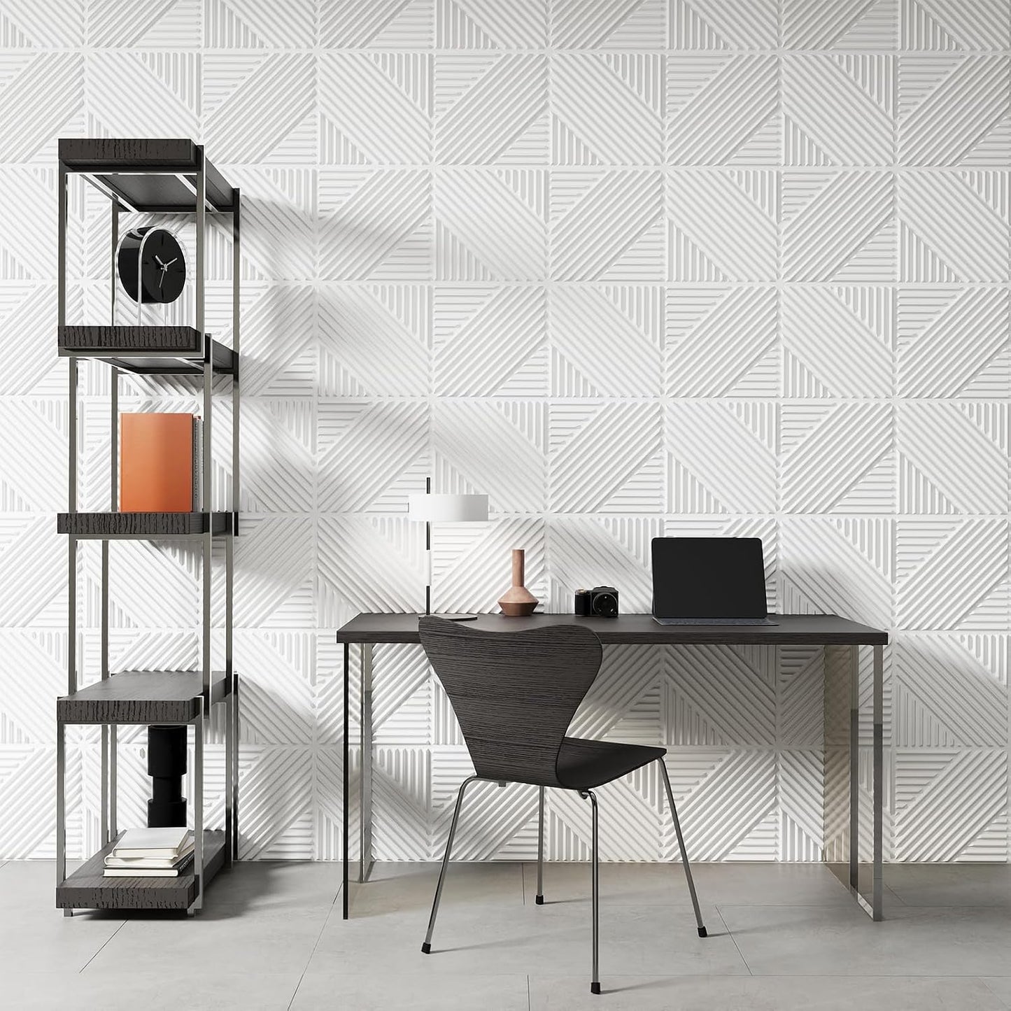 Art3d 3D Textured Accent Wall Panels, 12 x 12 Inch, 33-Pack, White | Premium PVC, Waterproof, Anti-Sag, Scratch