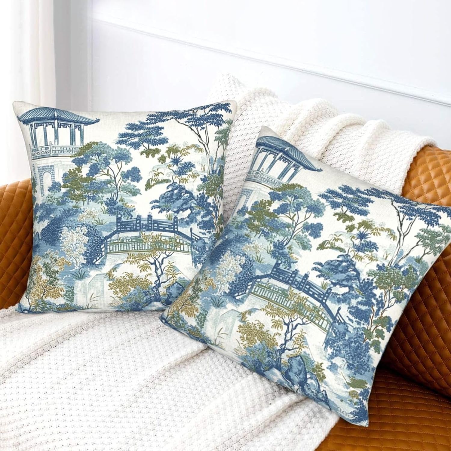 Throw Pillow Covers Pillow Cases Decoration Cushion Cover / Chinoiserie / 18 x 18 / Set of 2