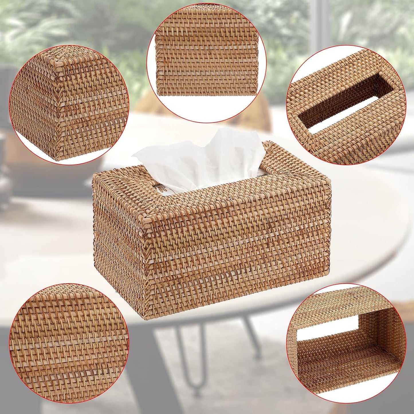 Wicker Decorative Tissue Holder / Large / Yellow