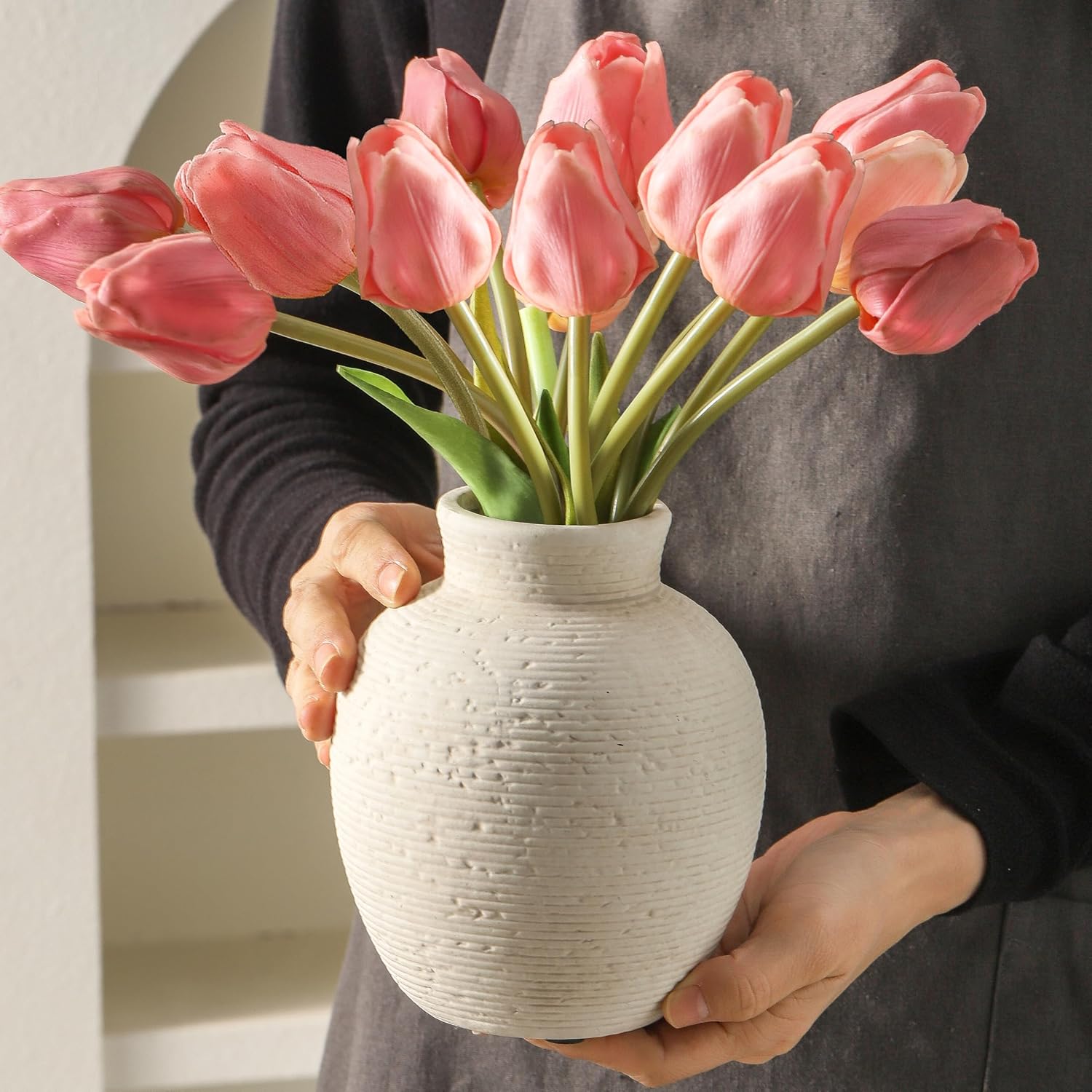 Ceramic Flower Vase Home Decor / Rustic-6" Xs