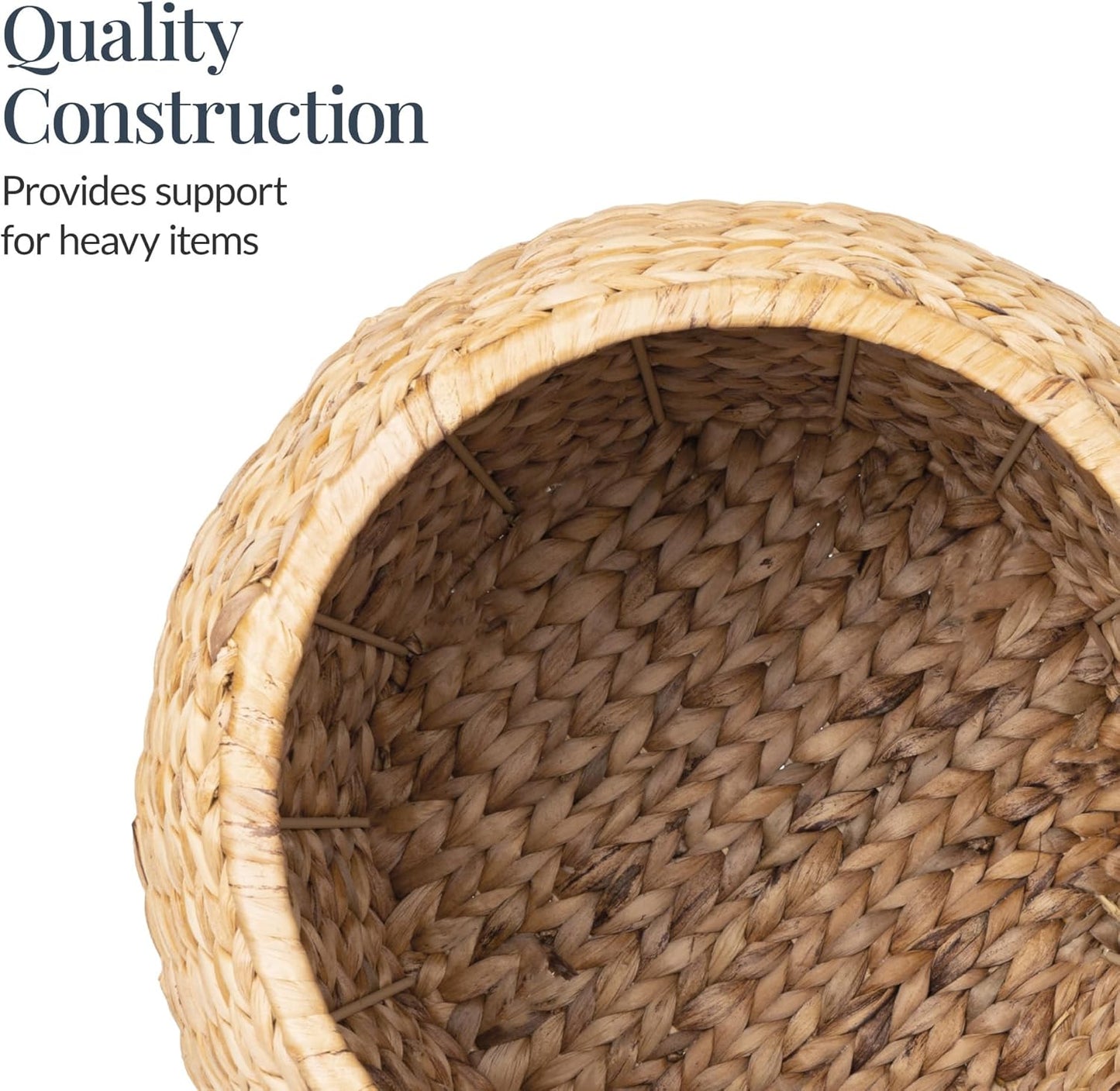 Scalloped Multipurpose Hyacinth Storage Basket / Scallop, Natural/white