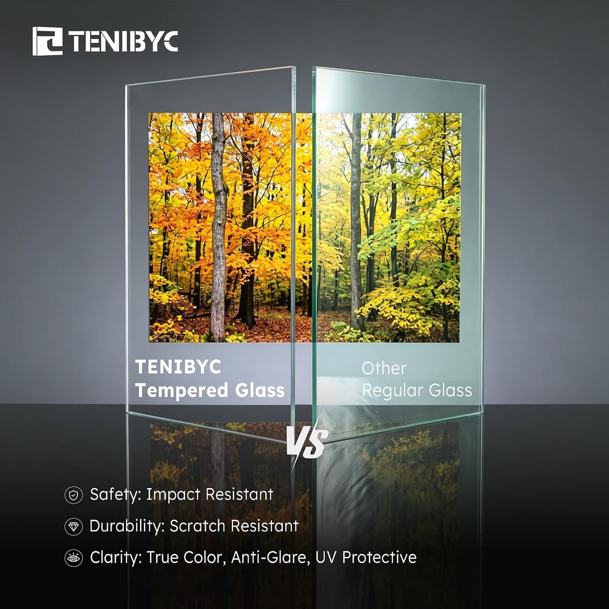 11x14 Picture Frame 3 Pack, Grey Wood, Real Glass, for Photo, Art | Thick HD Tempered Glass, Wall Hanging, Horizontal