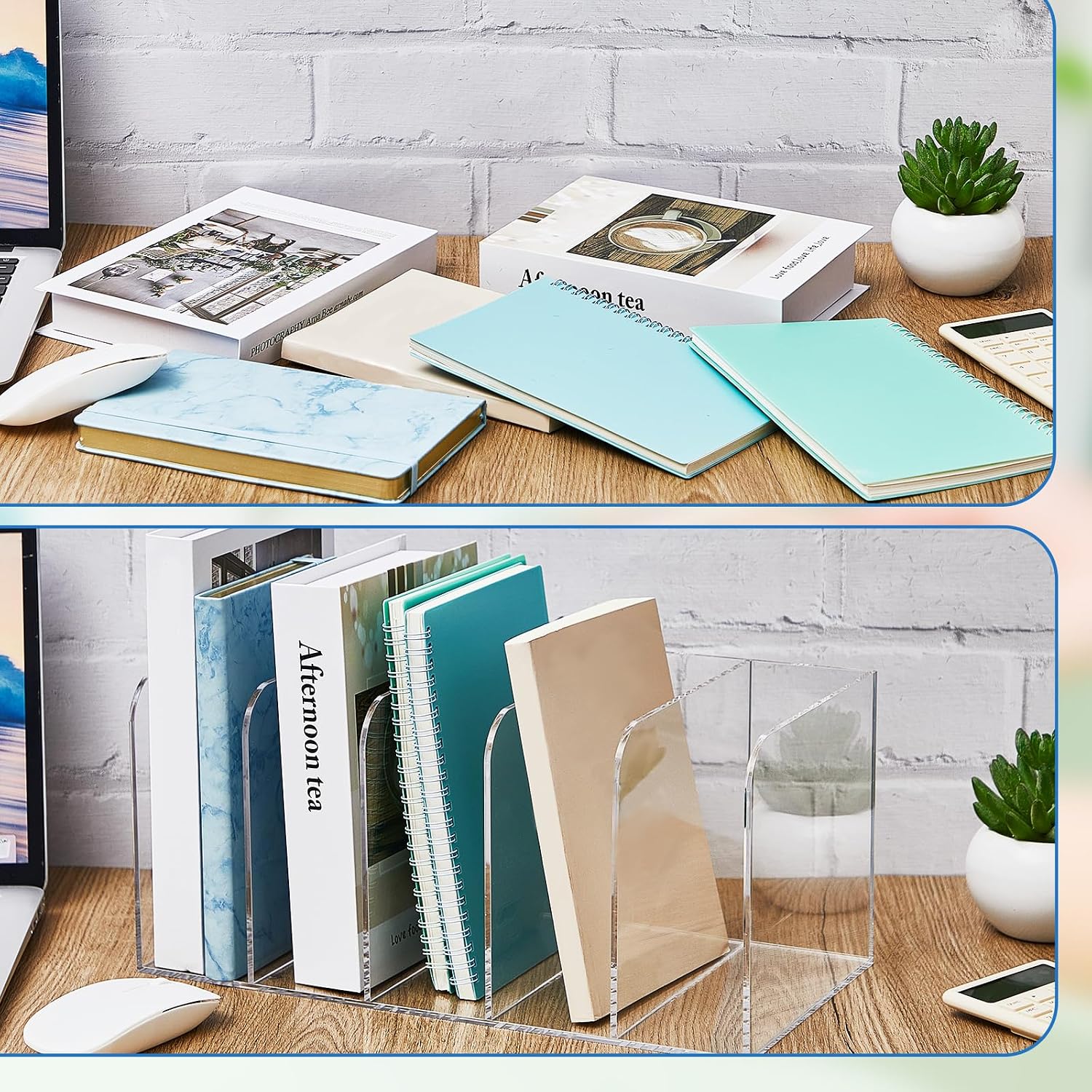Acrylic Magazine File Holder / 14.2 x 7.2 x 6.5 / Classic / Clear
