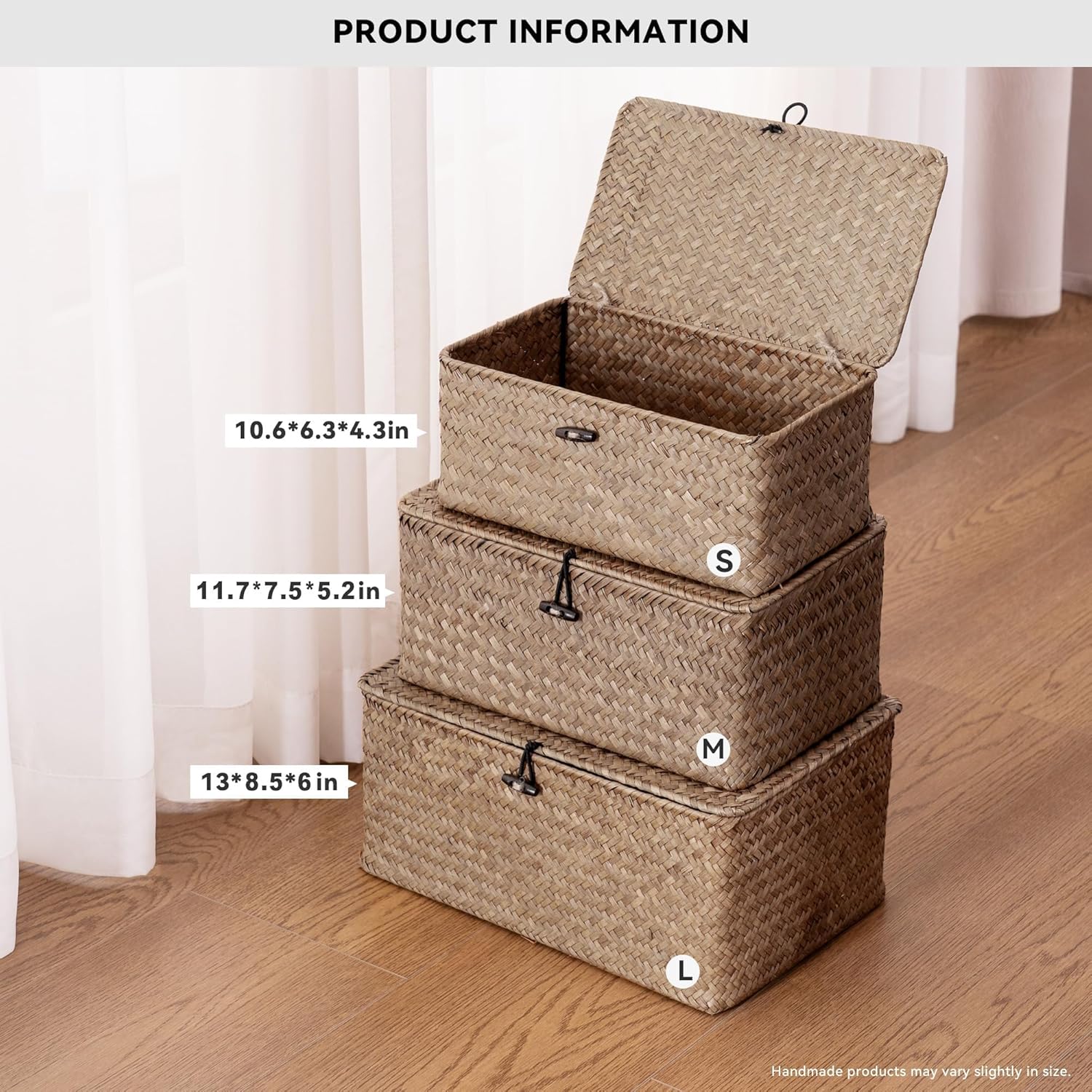 Seagrass Storage Baskets / Coffee* / Set of 3
