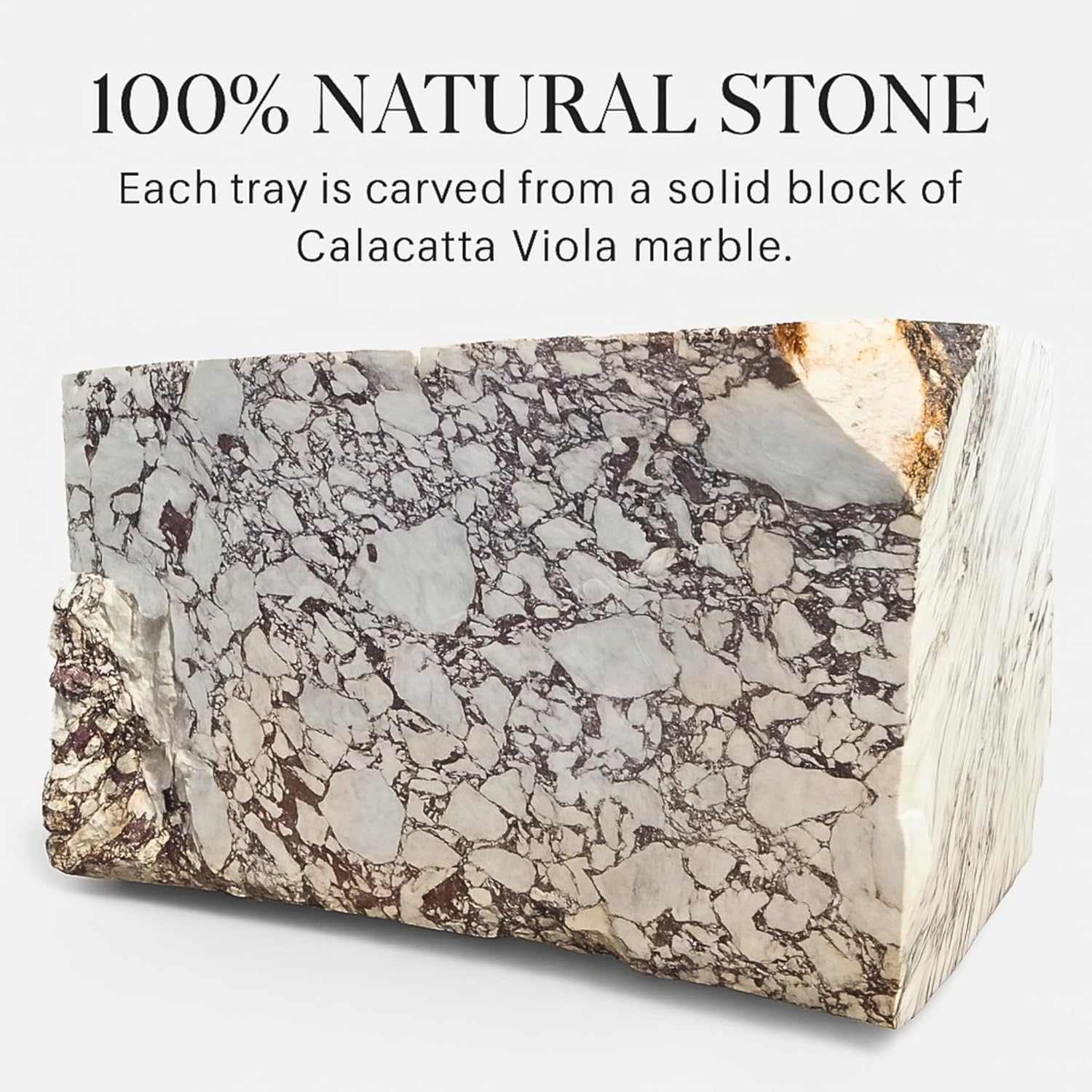Marble Tray / Elegant Stone Marble Decorative Tray for Vanity / Calacatta Viola / Straight / Natural
