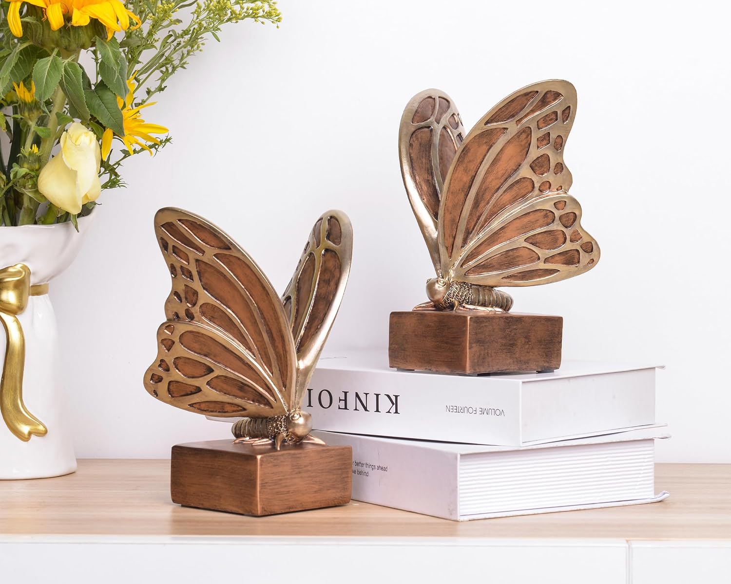 Vintage Butterfly Bookends / Brown