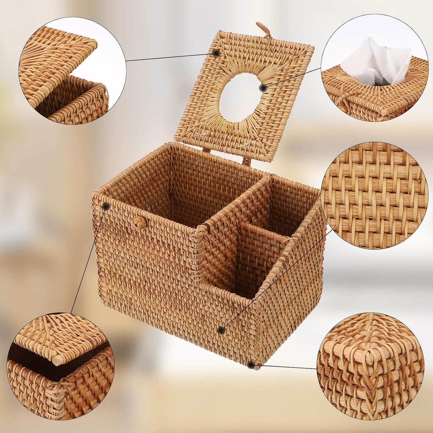 2 Side Organizer / Natural / Rattan