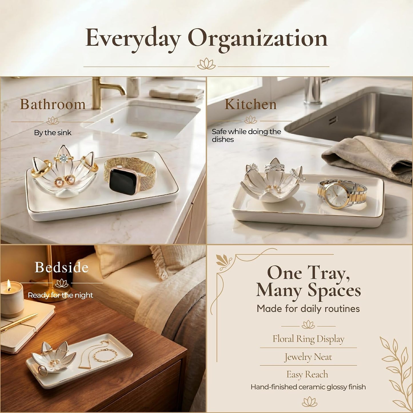Jewelry Organizer for Vanity / Gold