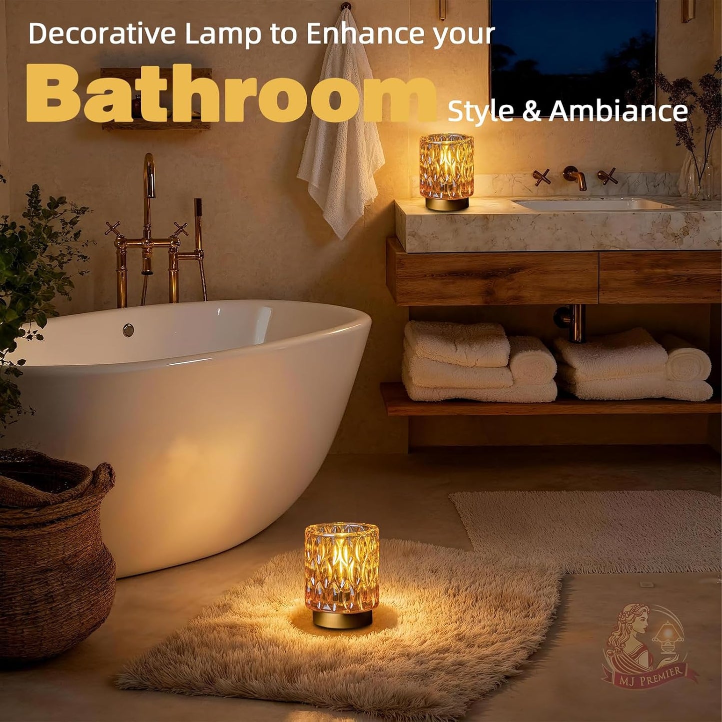 Battery Operated Table Lamps Timer / Amber / 2 Packs